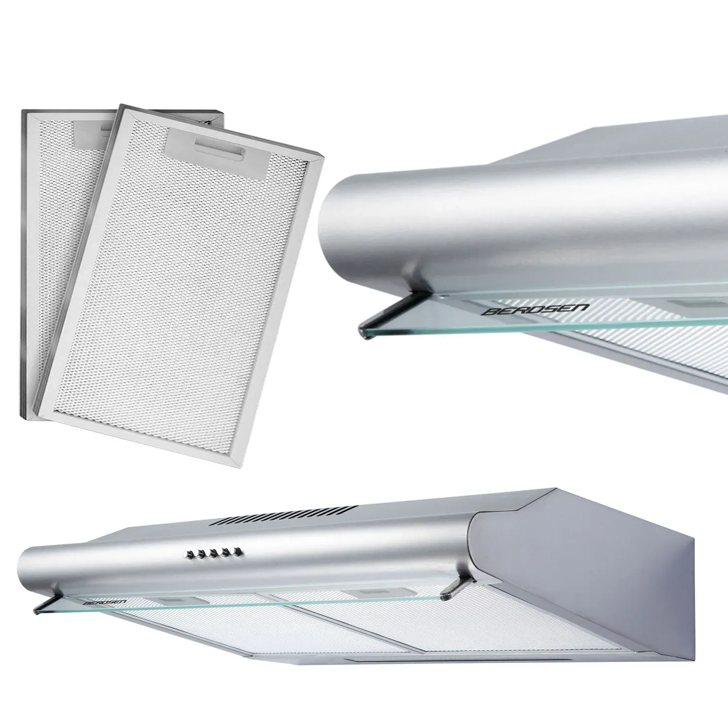 Kuhinjska napa za ispod ormarića - 50 cm apsorber Berdsen BE-10-A INOX - Pribislavec