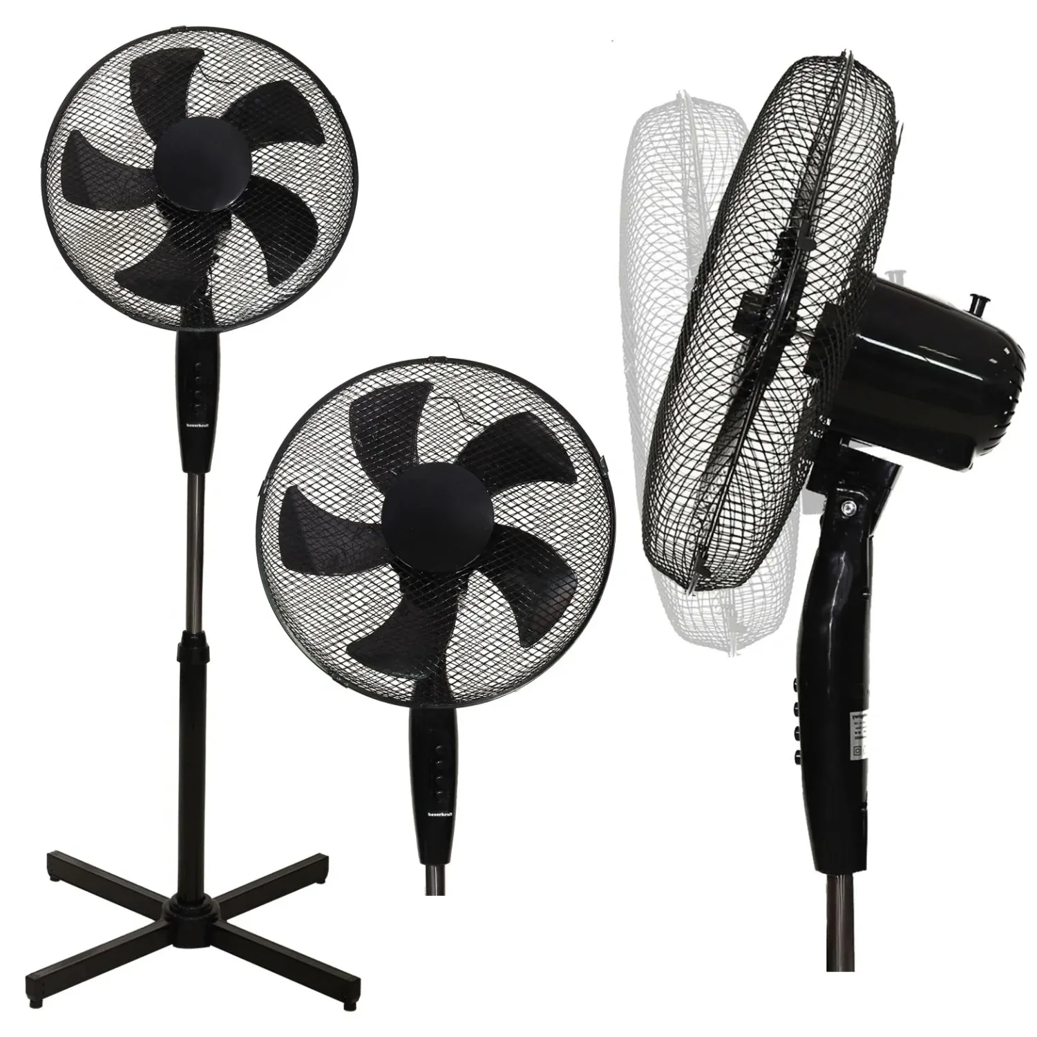 Samostojeći podni ventilator, 45 W, 3 načina rada, 5 lopatica, crne boje - Pribislavec