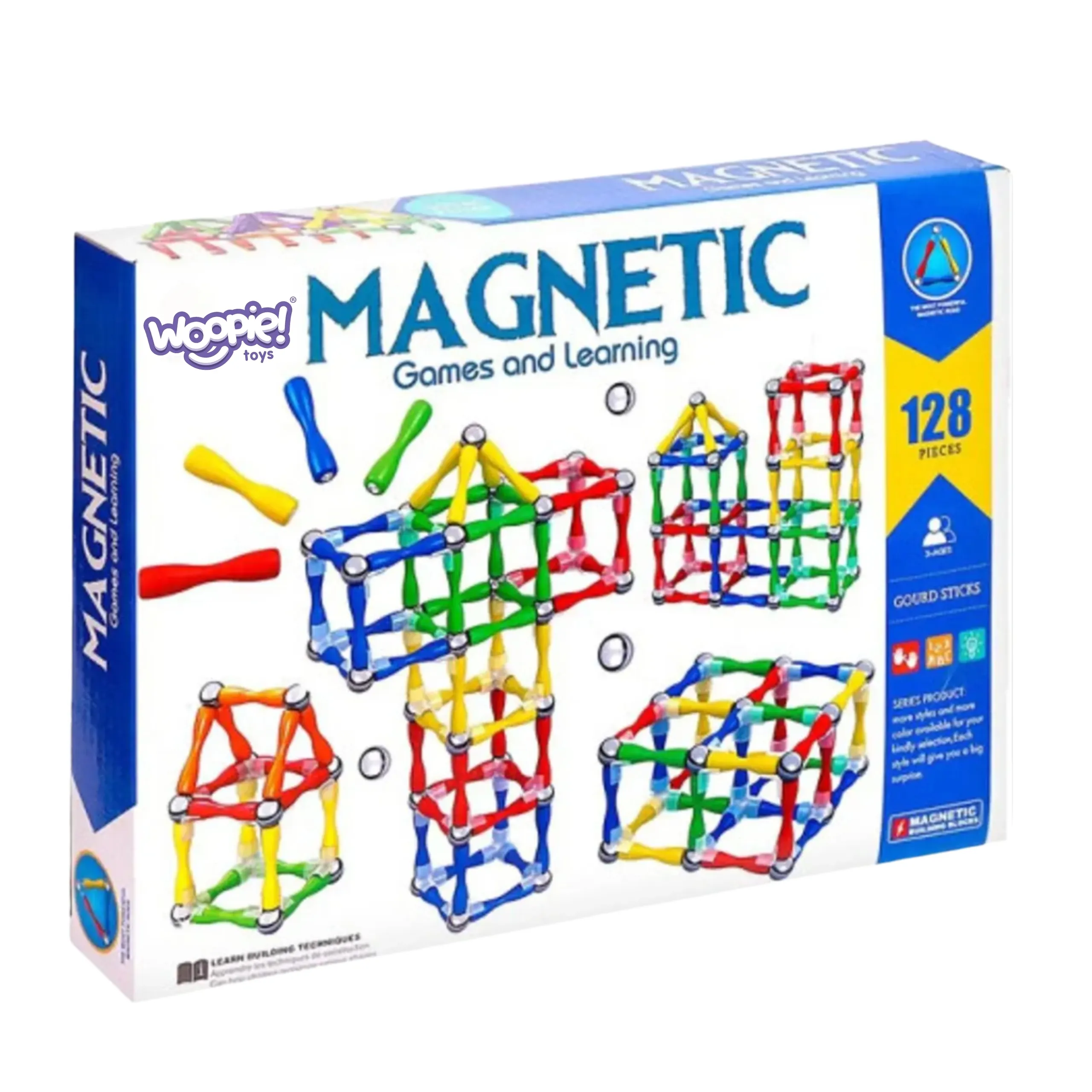 woopie xxl magnetski 3d građevinski blokovi 128 komada - slika 6