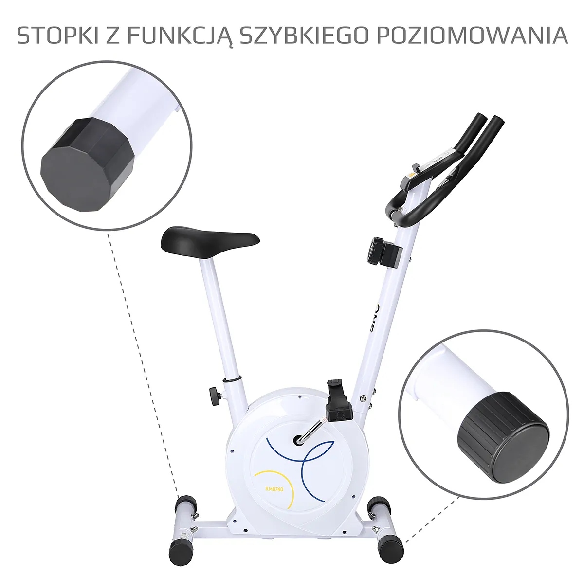 bijeli magnetski bicikl one fitness - slika 3