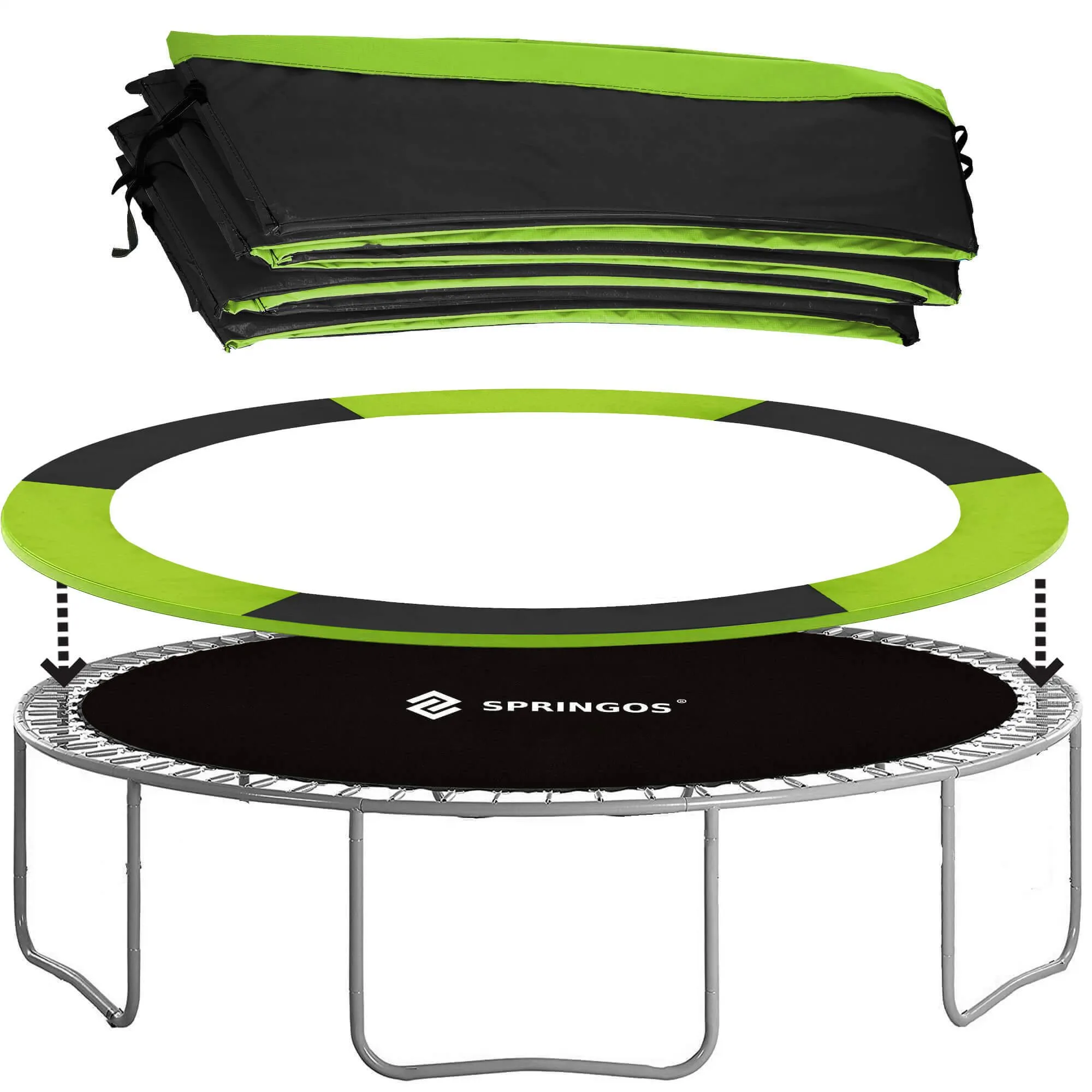 navlaka za trampolin 244cm zeleno-crna - slika 3