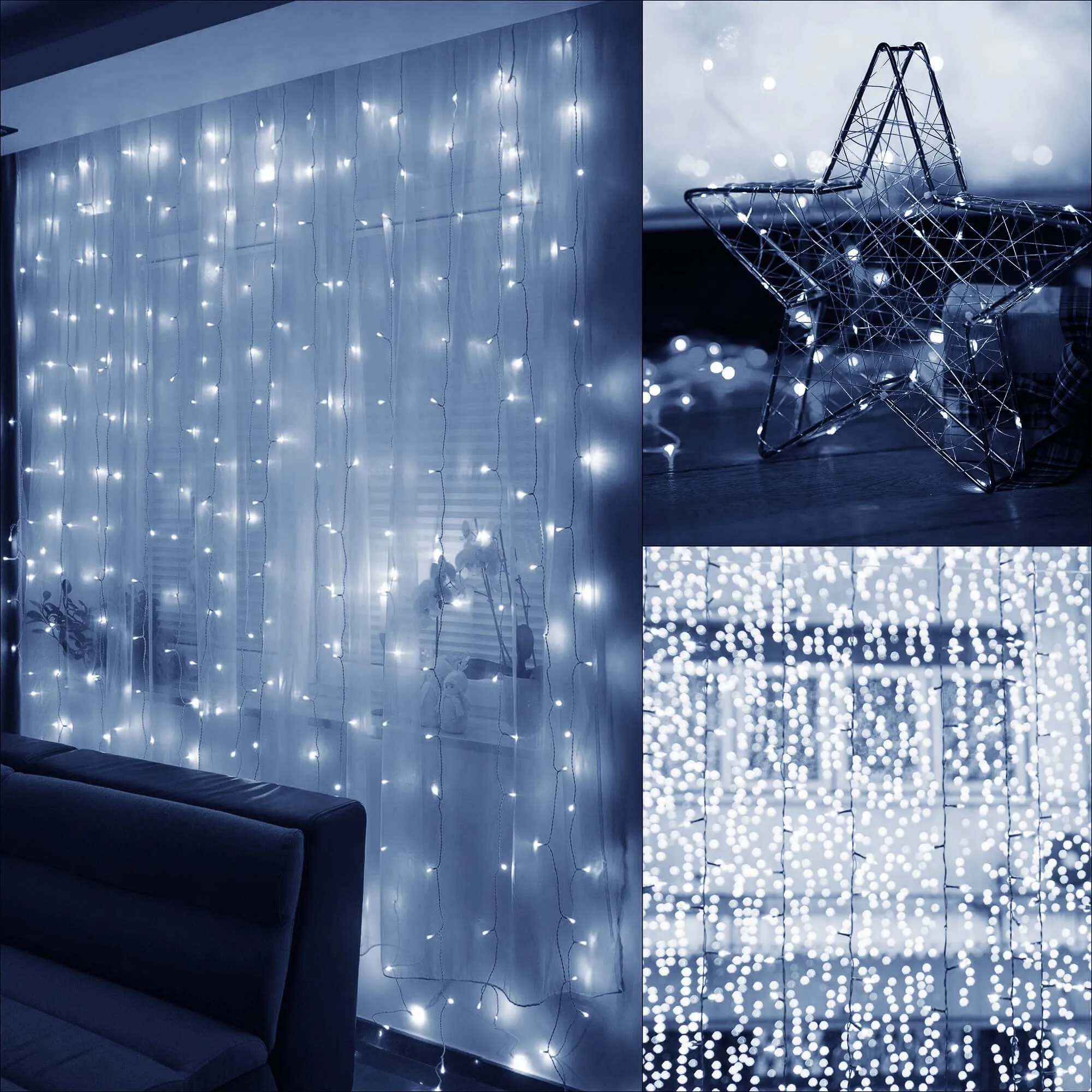led zavjesa – 300 lampica , hladno bijela - slika 9