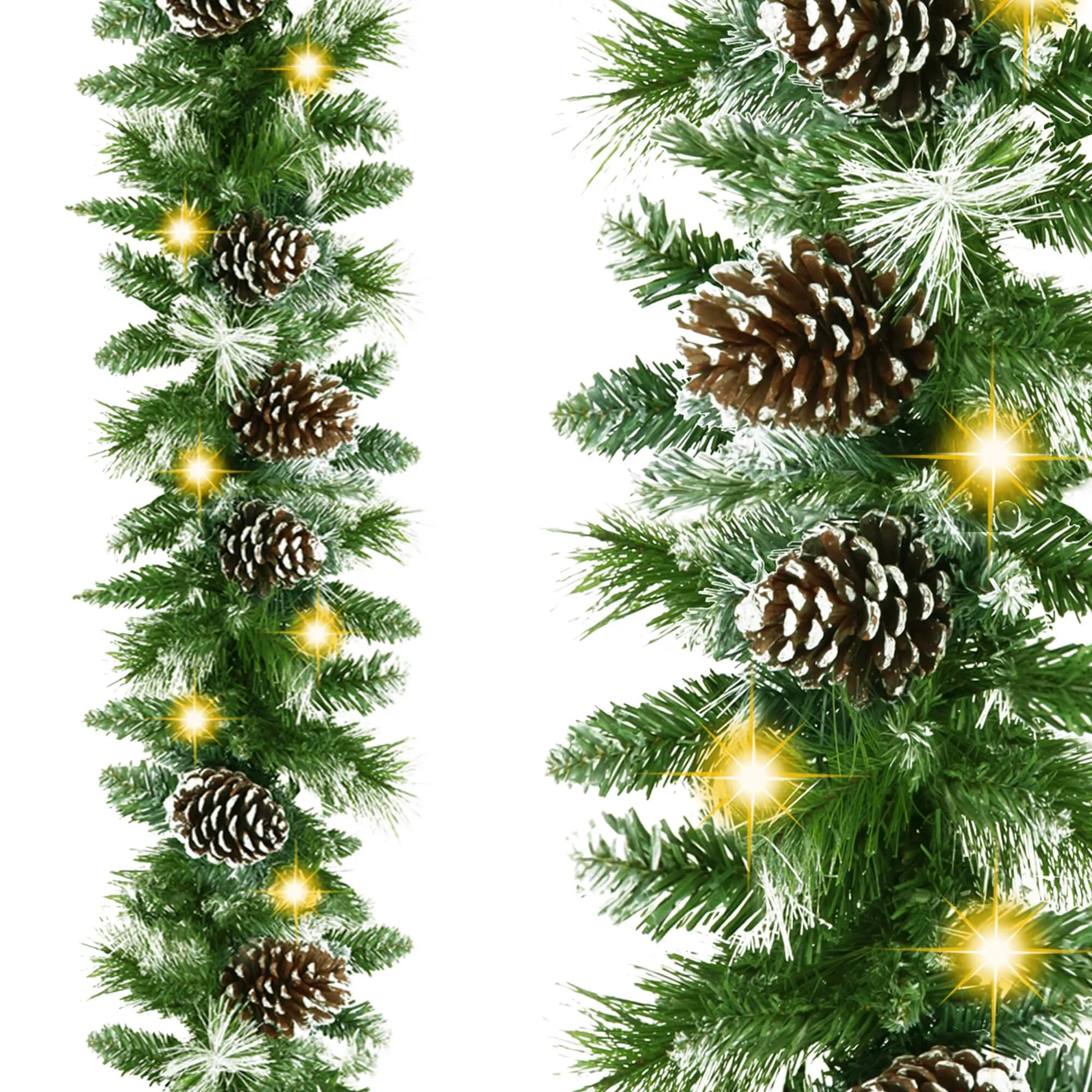 božićna premium girlanda + led žaruljice na baterije 270 cm - slika 8