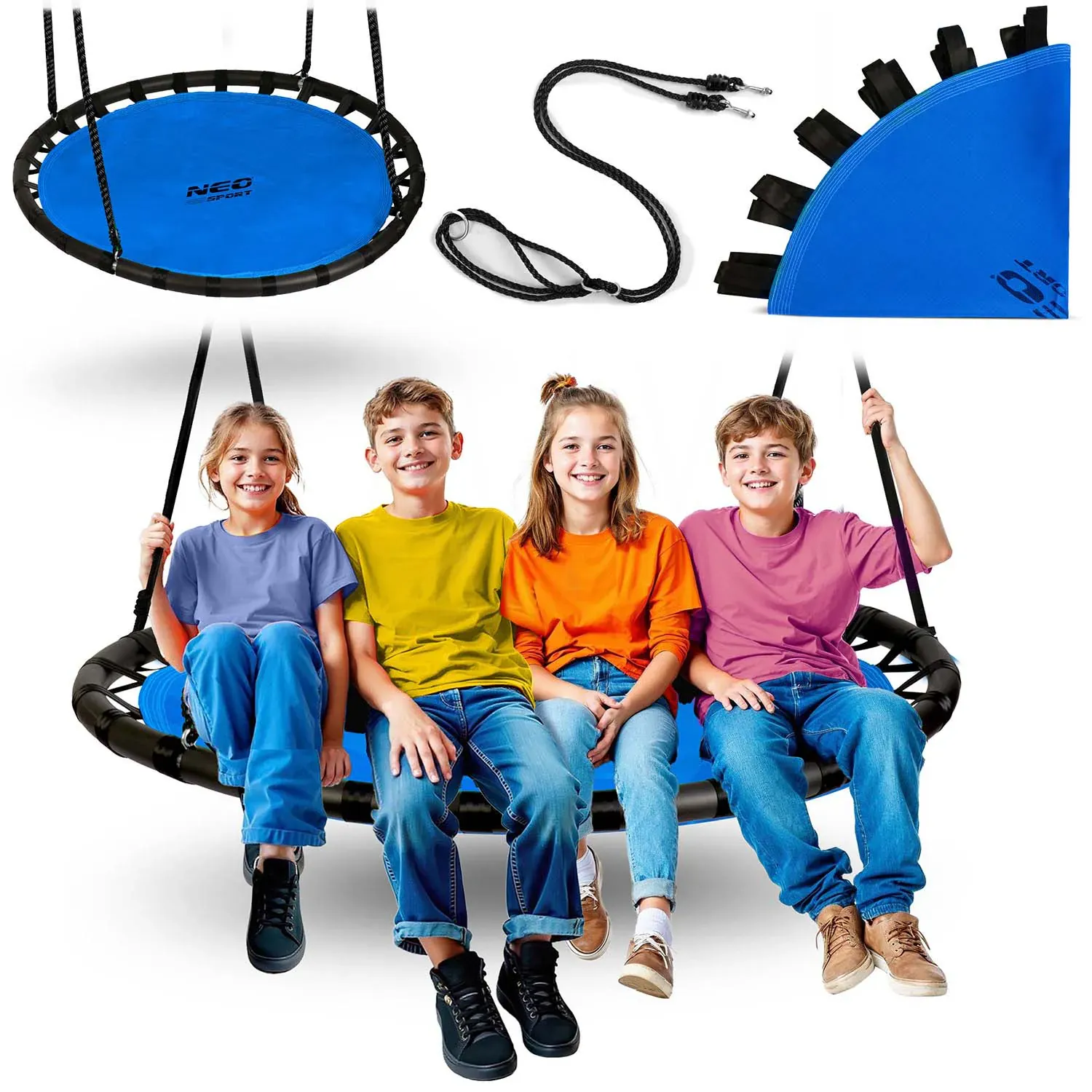 neo-sport ljuljačka rodino gnijezdo, 120 cm, plava - slika 2