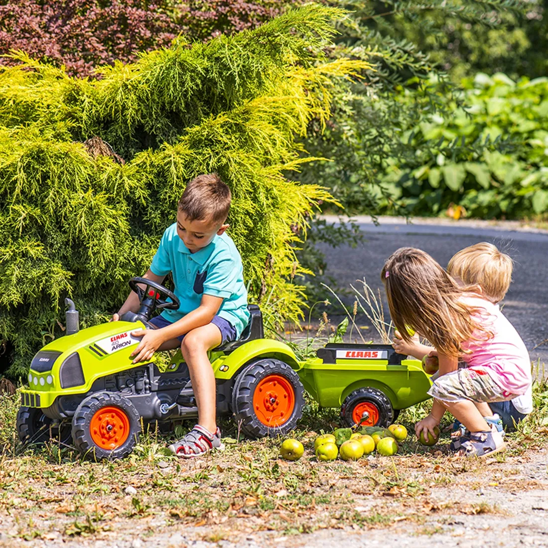 falk traktor na pedale claas s prikolicom zeleni - slika 4