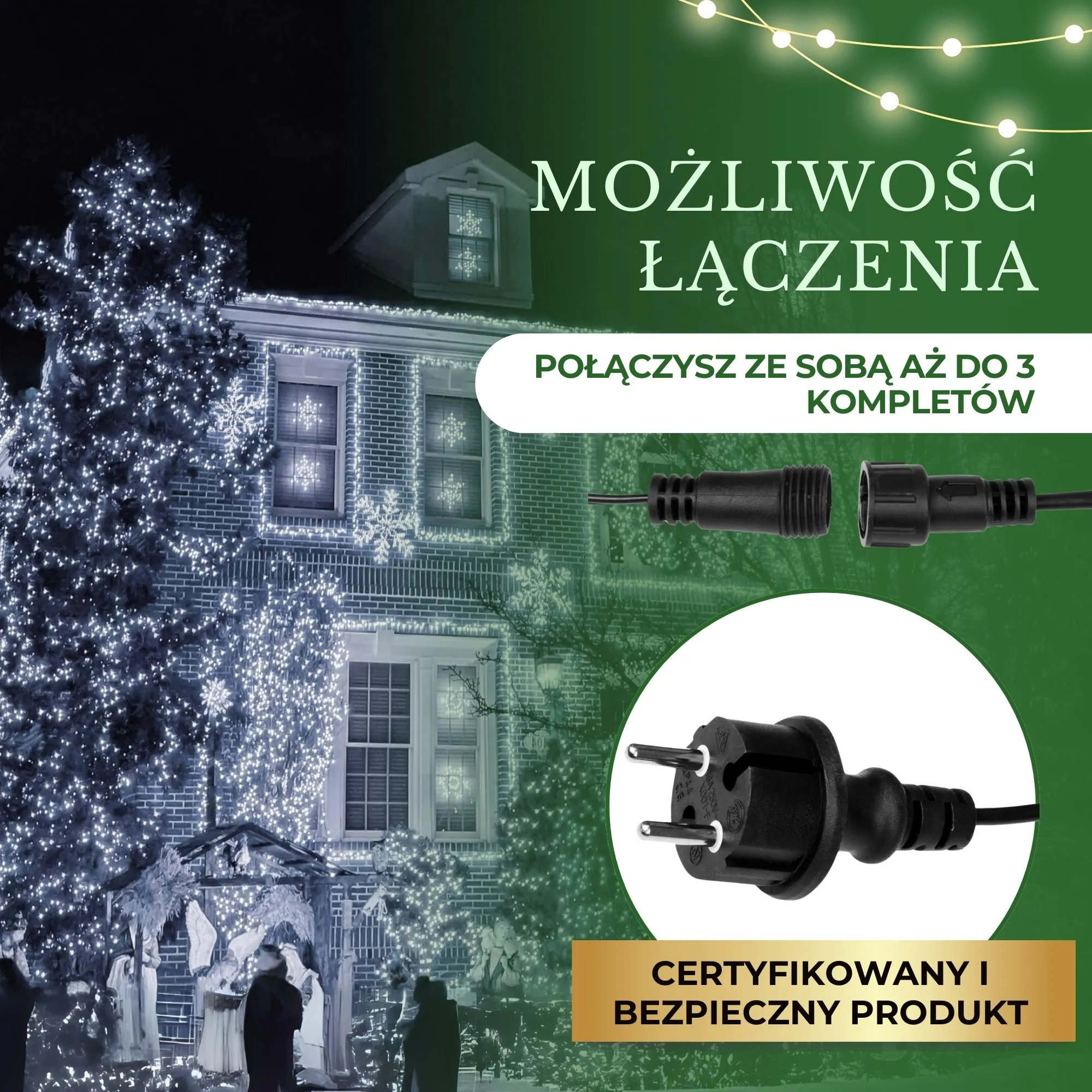 božićne led lampice – 400 lampica, hladno bijela - slika 11