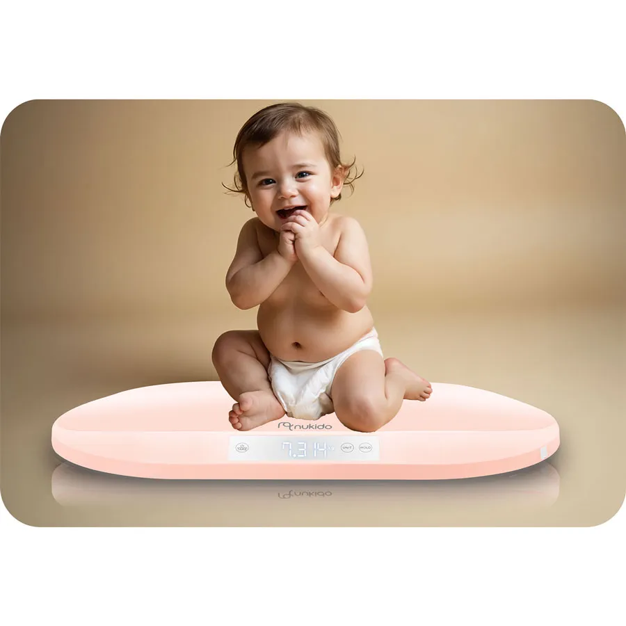 nukido elektronička vaga za bebe, roza - slika 9