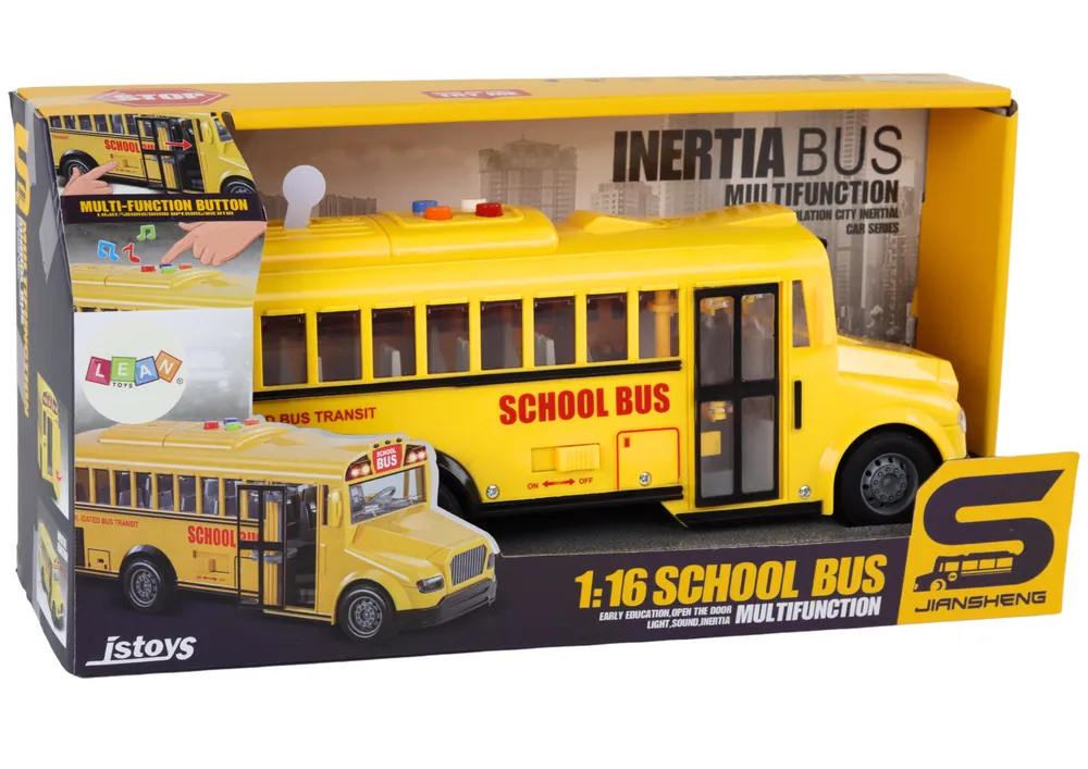 žuti školski autobus na frikcijski pogon s efektima - slika 6