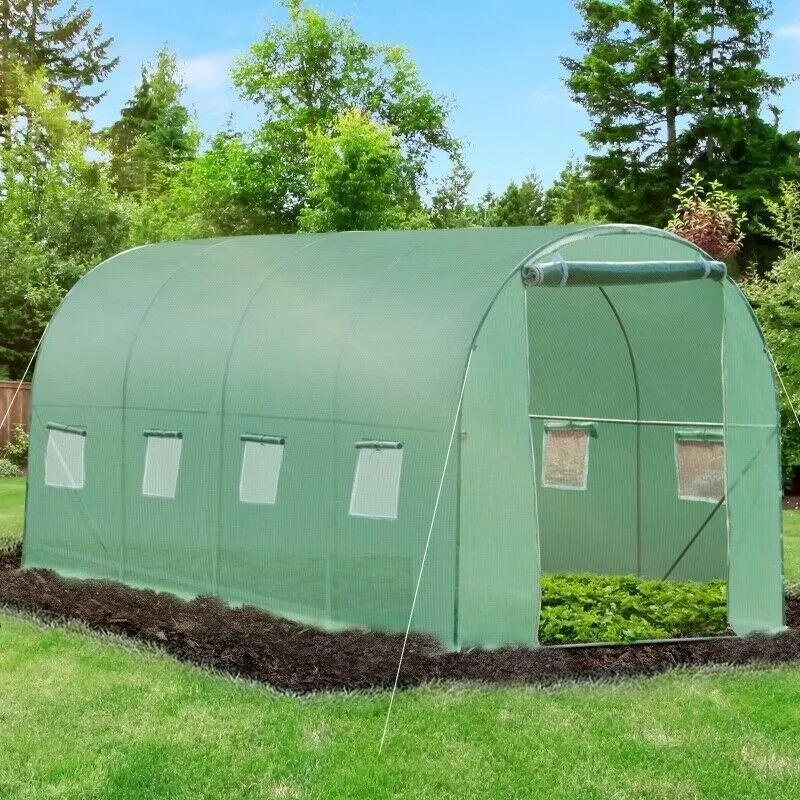 vrtni tunelski staklenik 6 × 3 × 2 m, 18 m², s metalnom konstrukcijom i uv-otpornom folijom - slika 5