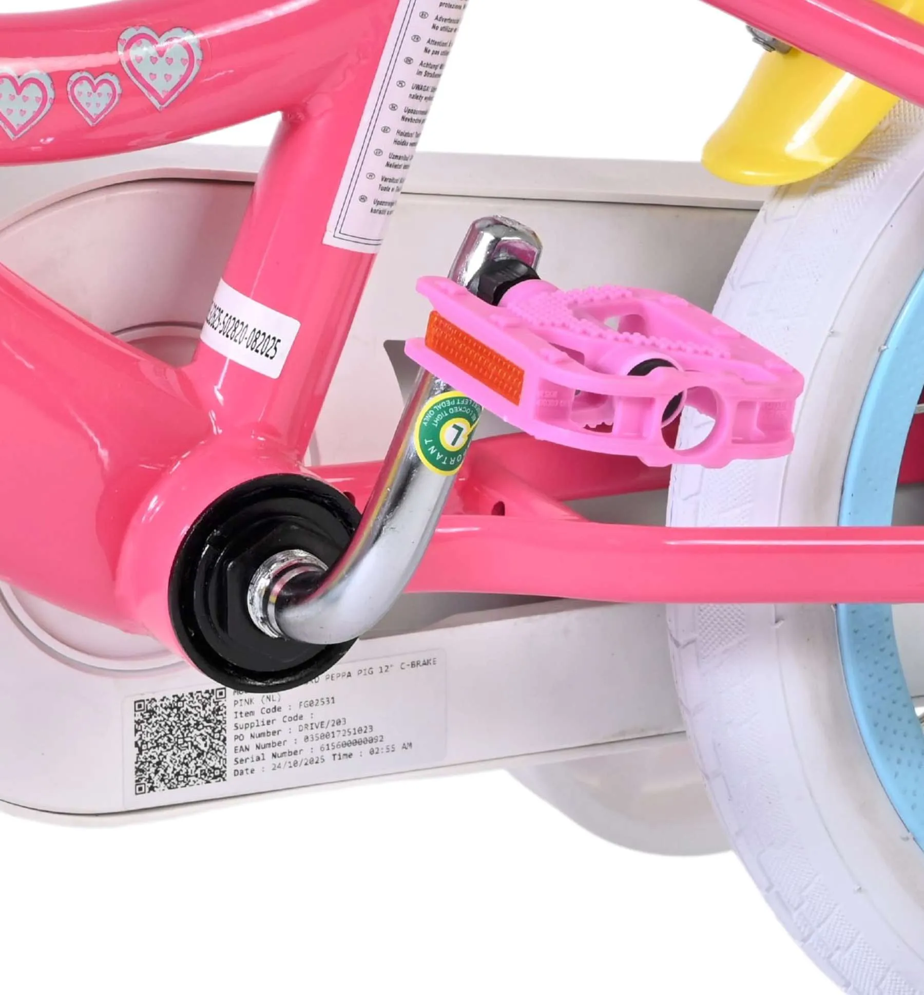 volare dječji bicikl peppa pig 12″ ružičaste boje - slika 10