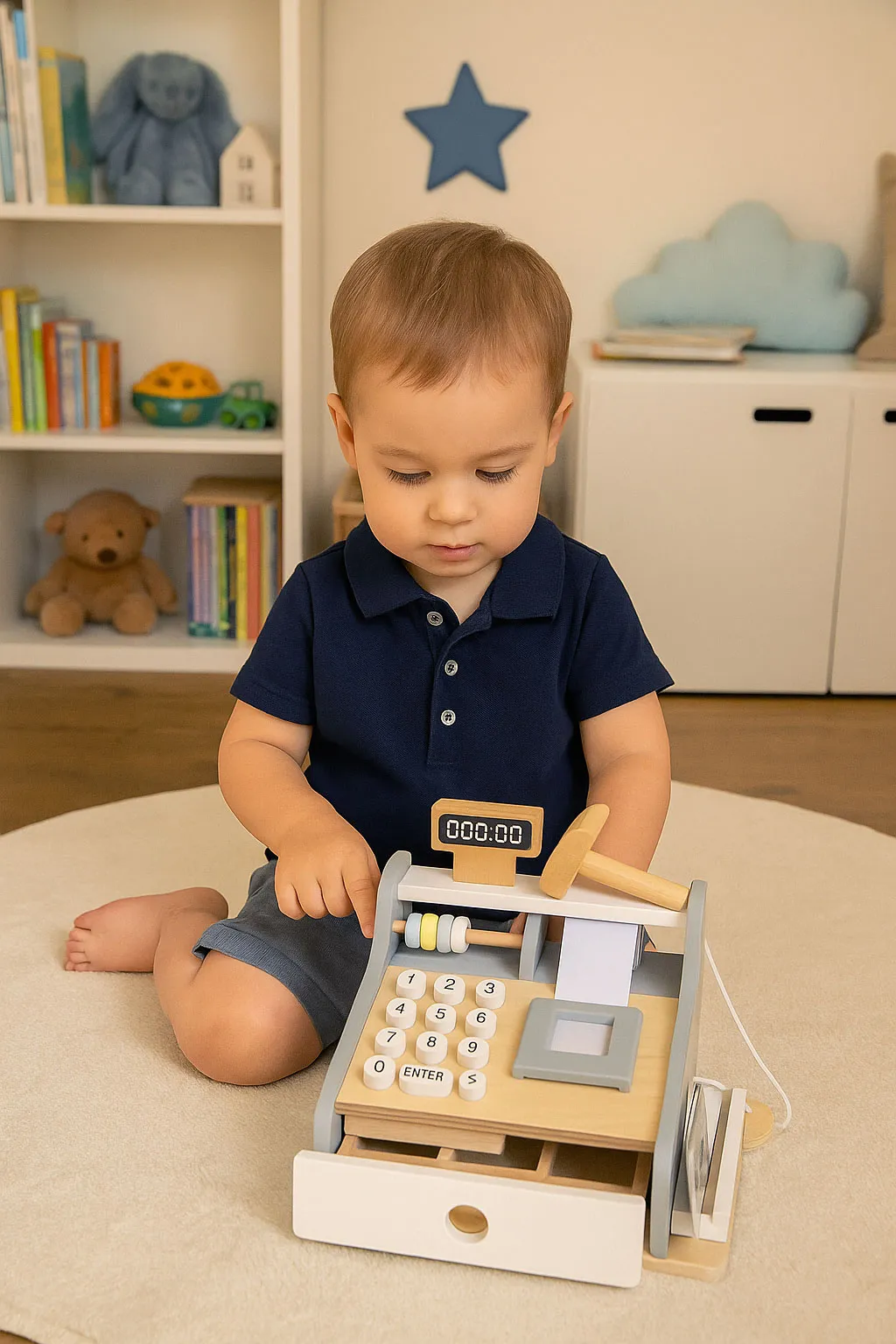 ecotoys drvena dječja blagajna - slika 3