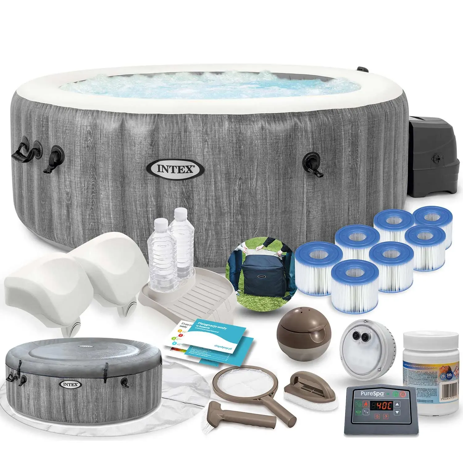 intex spa na napuhavanje sa hidromasažom, set za 4 osobe 28440 - slika 2