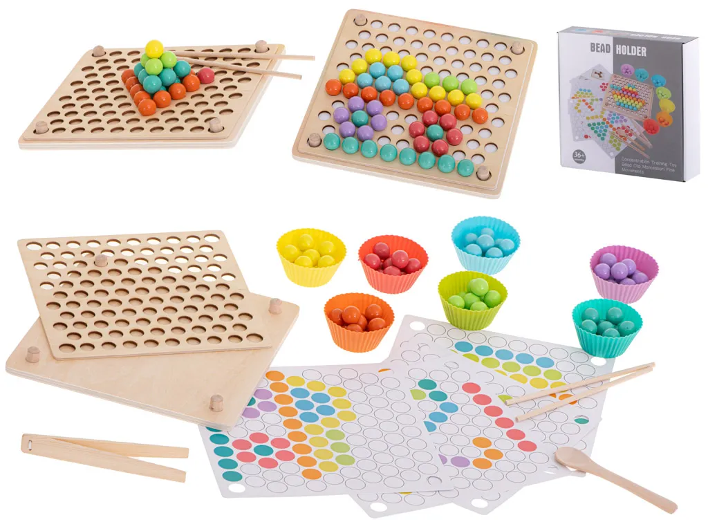montessori edukativna mozaik igra s perlama 77 kom. - slika 3