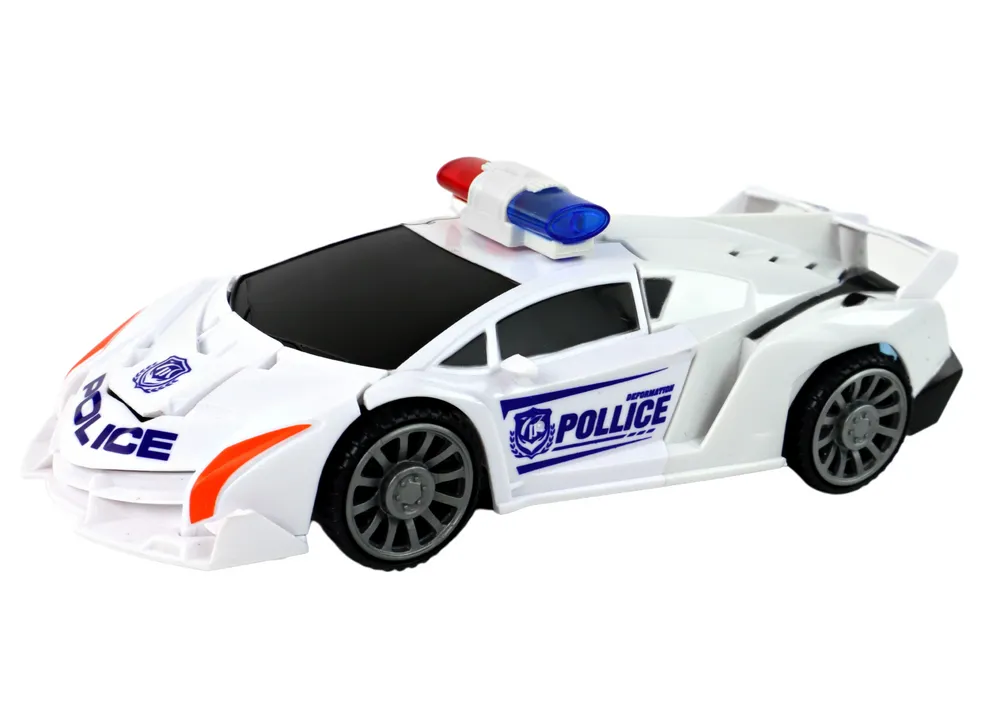 robot auto policijski bijeli 2u1 transformacija - slika 3