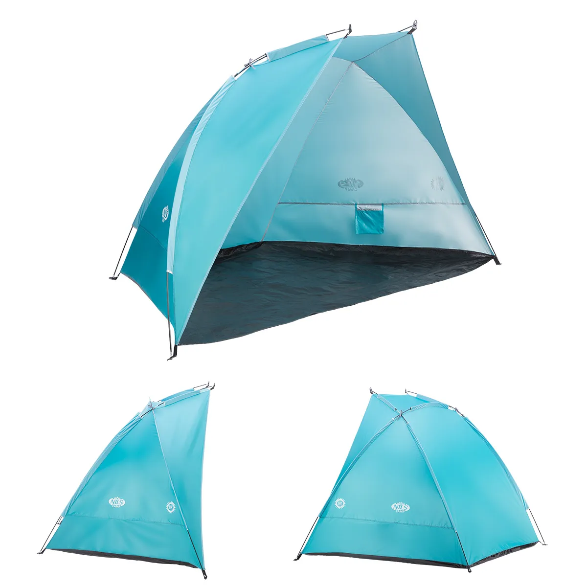 tirkizni šator za plažu 260x120x120 nils camp - slika 3