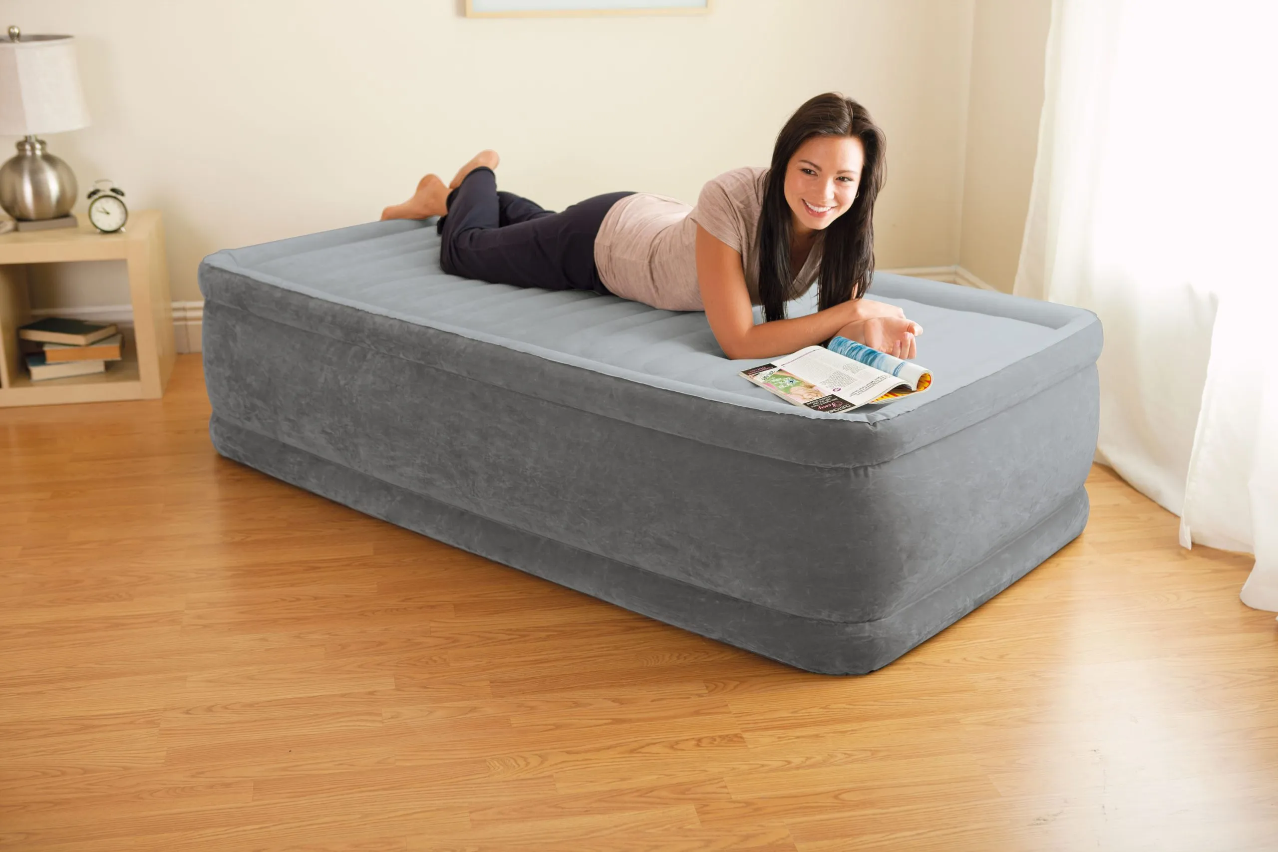 intex madrac na napuhavanje s električnom pumpom 191 x 99cm sivi - slika 3