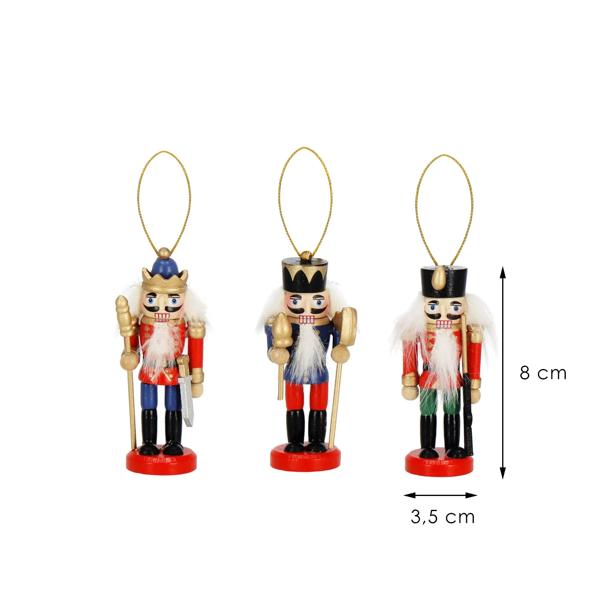 božićni ukrasi orašar – set od 3 komada (8 cm) - slika 11