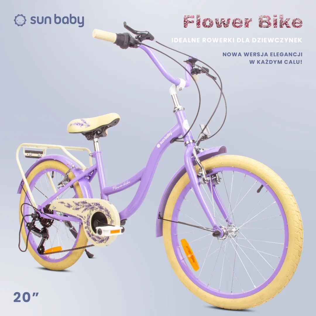 dječji bicikl flower 20" - lavanda - slika 6