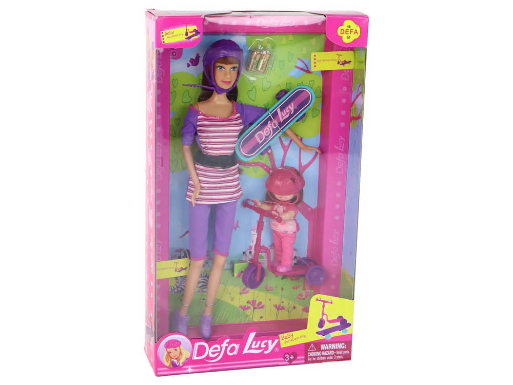 set lutaka lucy s romobilom, skateboardom i kacigama ljubičasti - slika 7