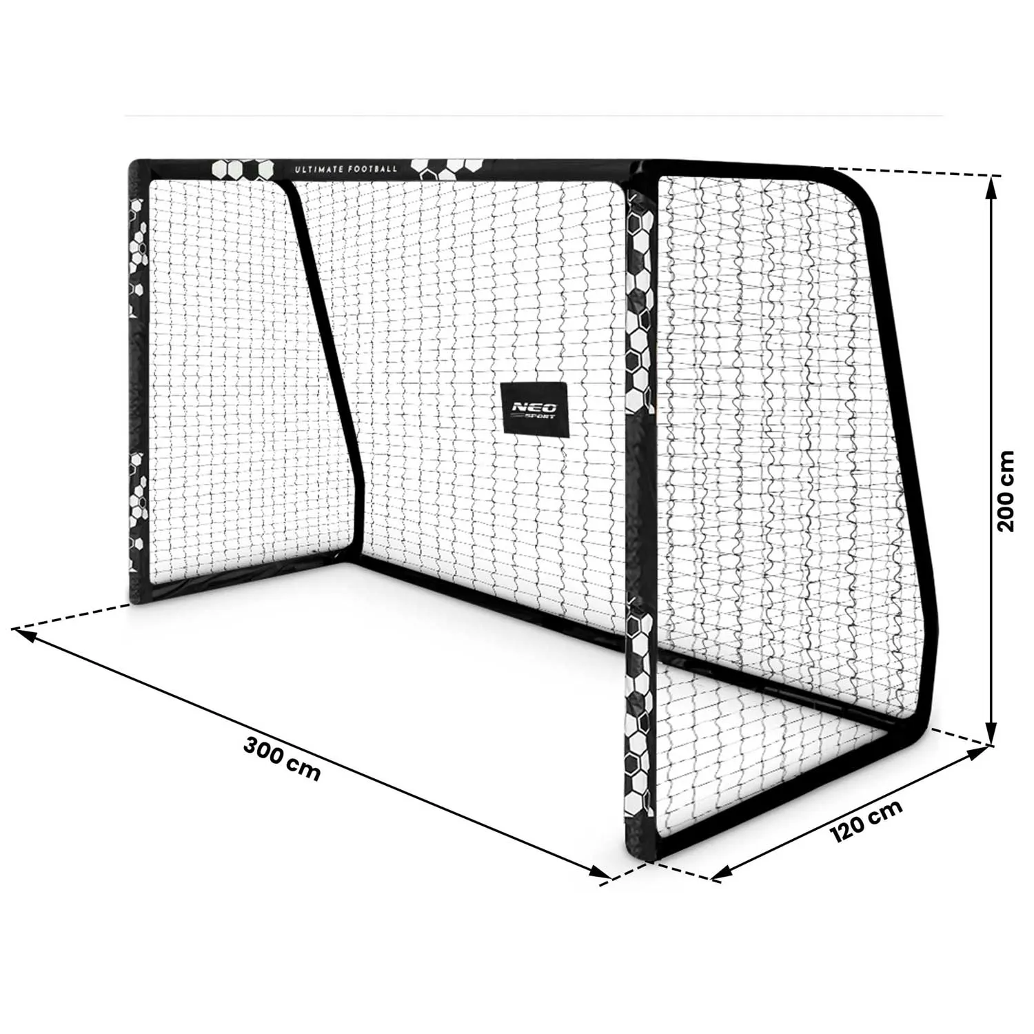 nogometni gol 300 x 200 x 120 cm ns-472 šesterokutni - slika 4