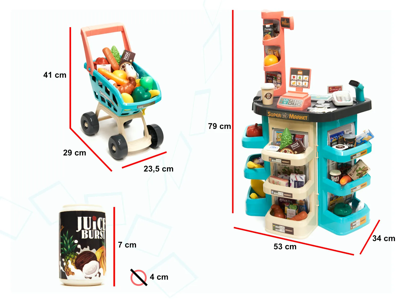 blagajna supermarketa kolica 47 elemenata - slika 5