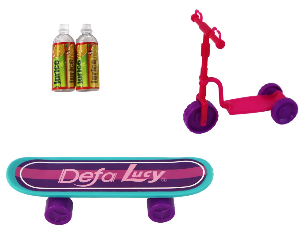 set lutaka lucy s romobilom, skateboardom i kacigama ljubičasti - slika 8