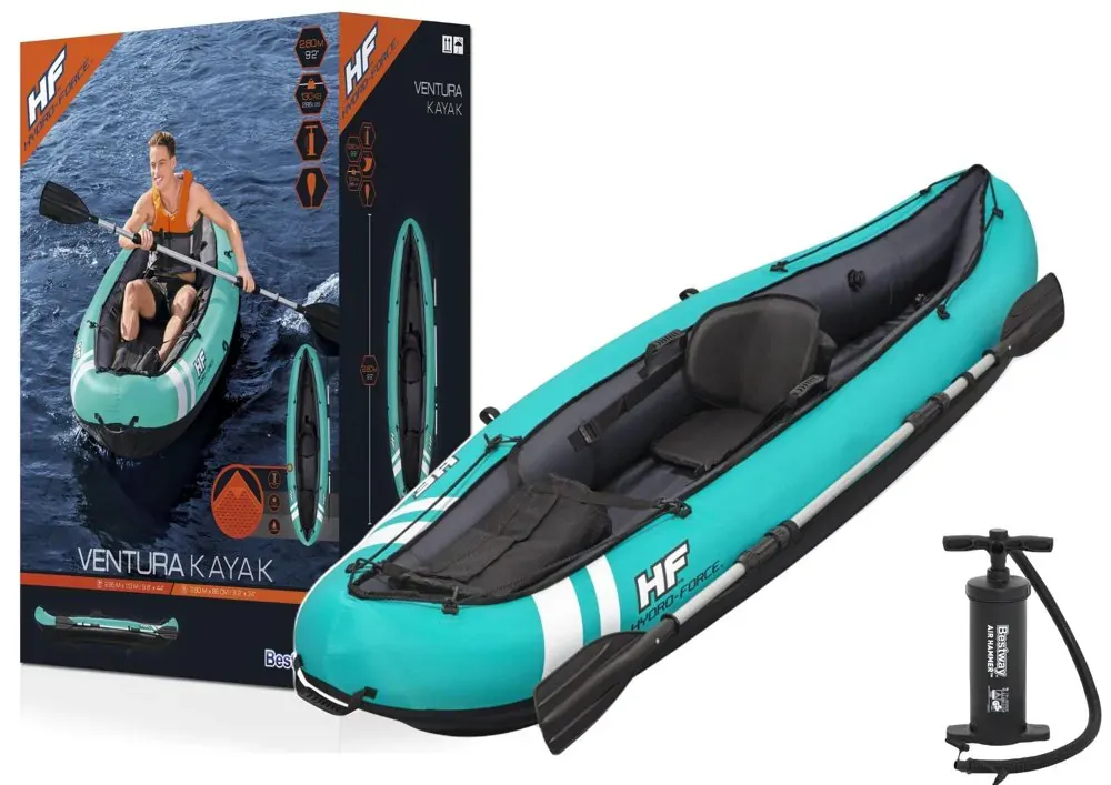 bestway 65118 kajak na napuhavanje 280x86cm tirkizni - slika 2
