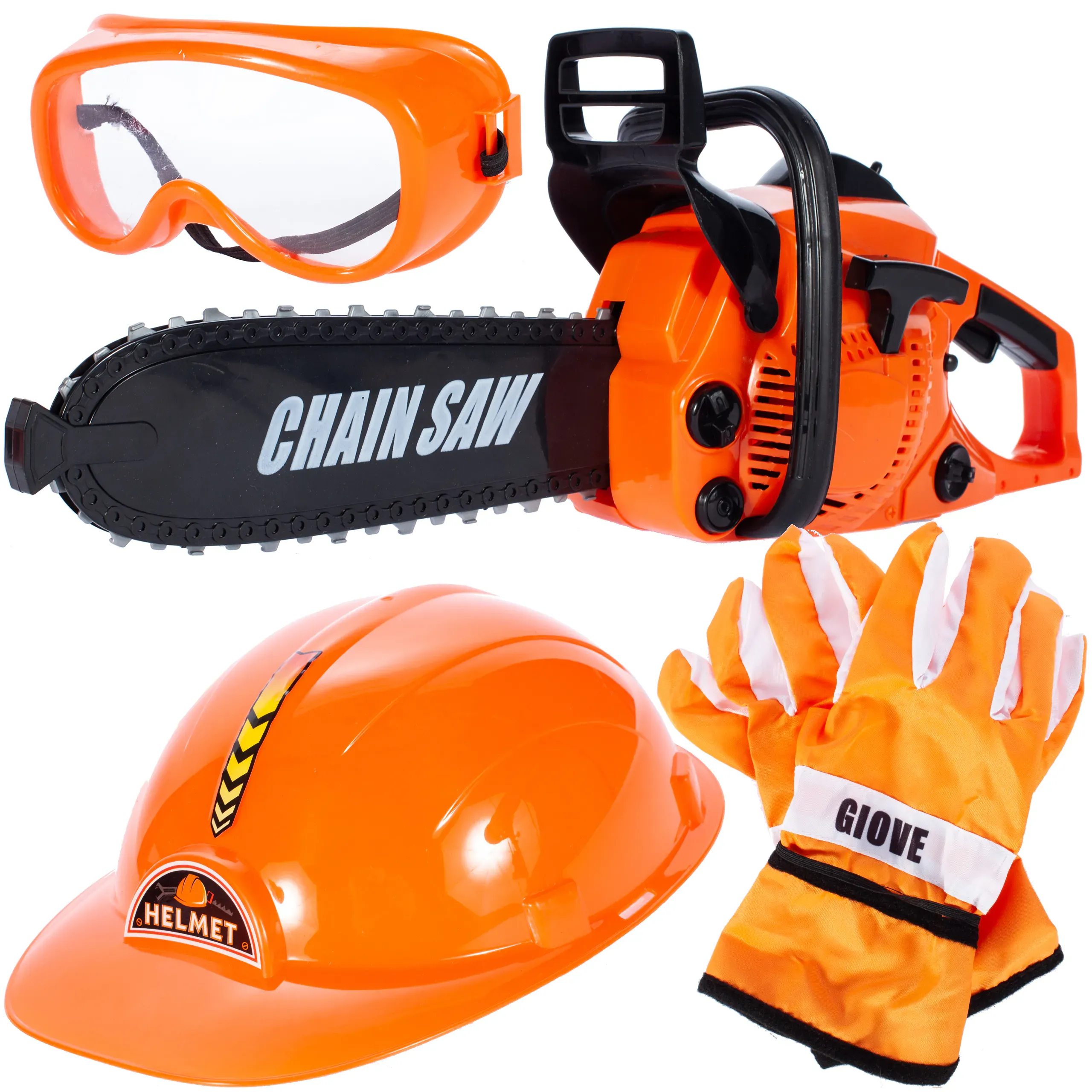 chain saw pila za drvosječu, rukavice, kaciga, naočale - slika 2