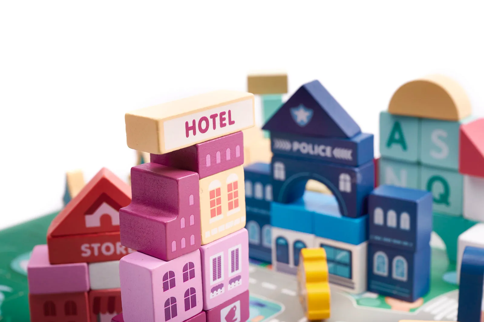 drvene kocke puzzle grad 100 kom. - slika 9