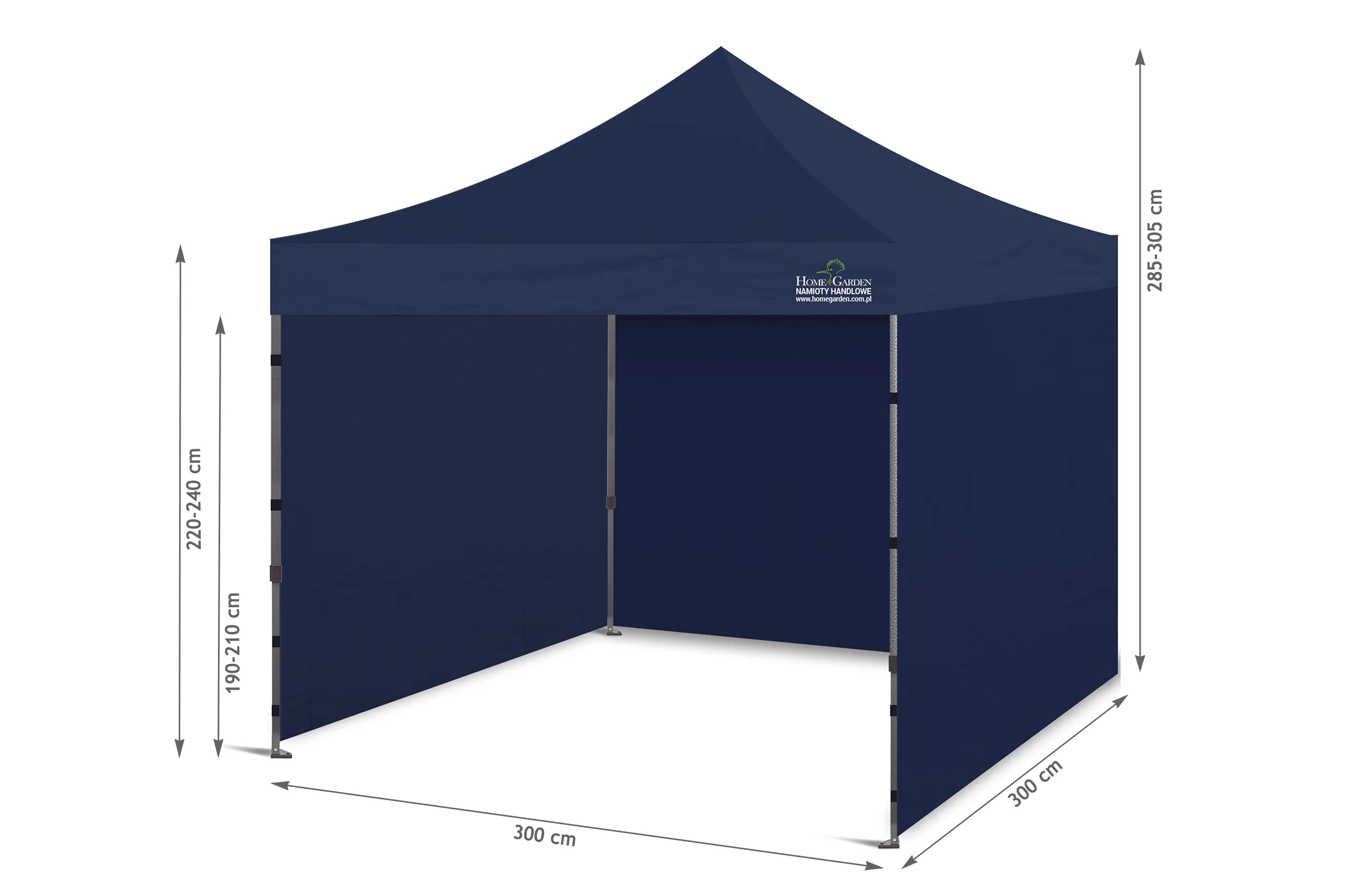 komercijalni šator 300 x 300 cm tamnoplave boje - slika 10