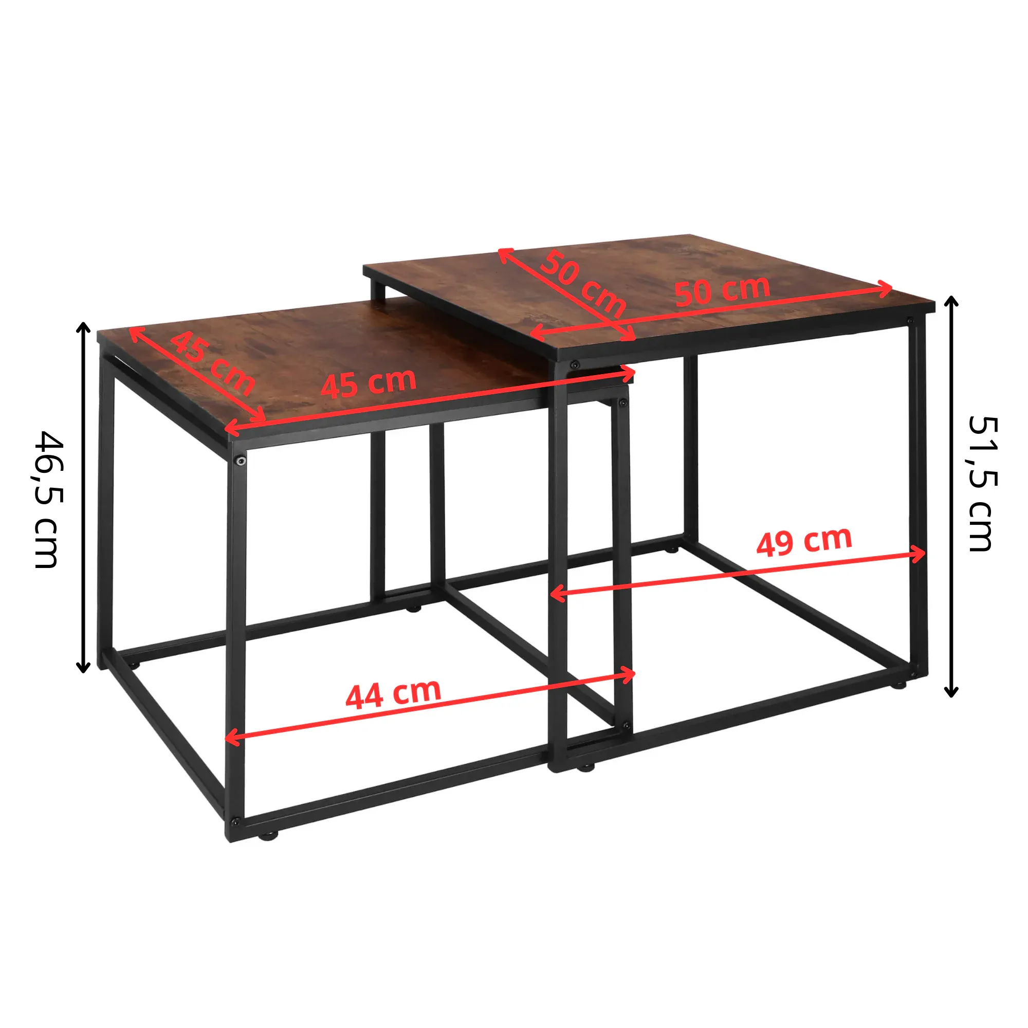springos set stolova za kavu, dimenzije 50 x 50 x 50 cm i 45 x 45 x 45 cm - slika 2