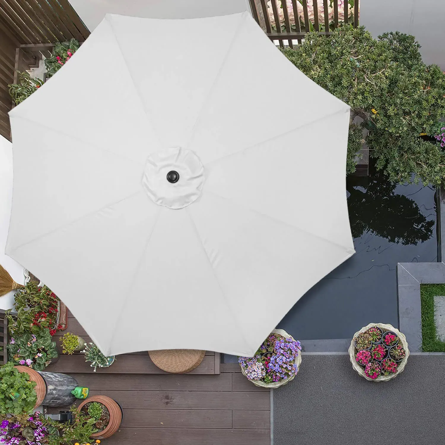 vrtni suncobran 300 cm svijetlo sivi - slika 10