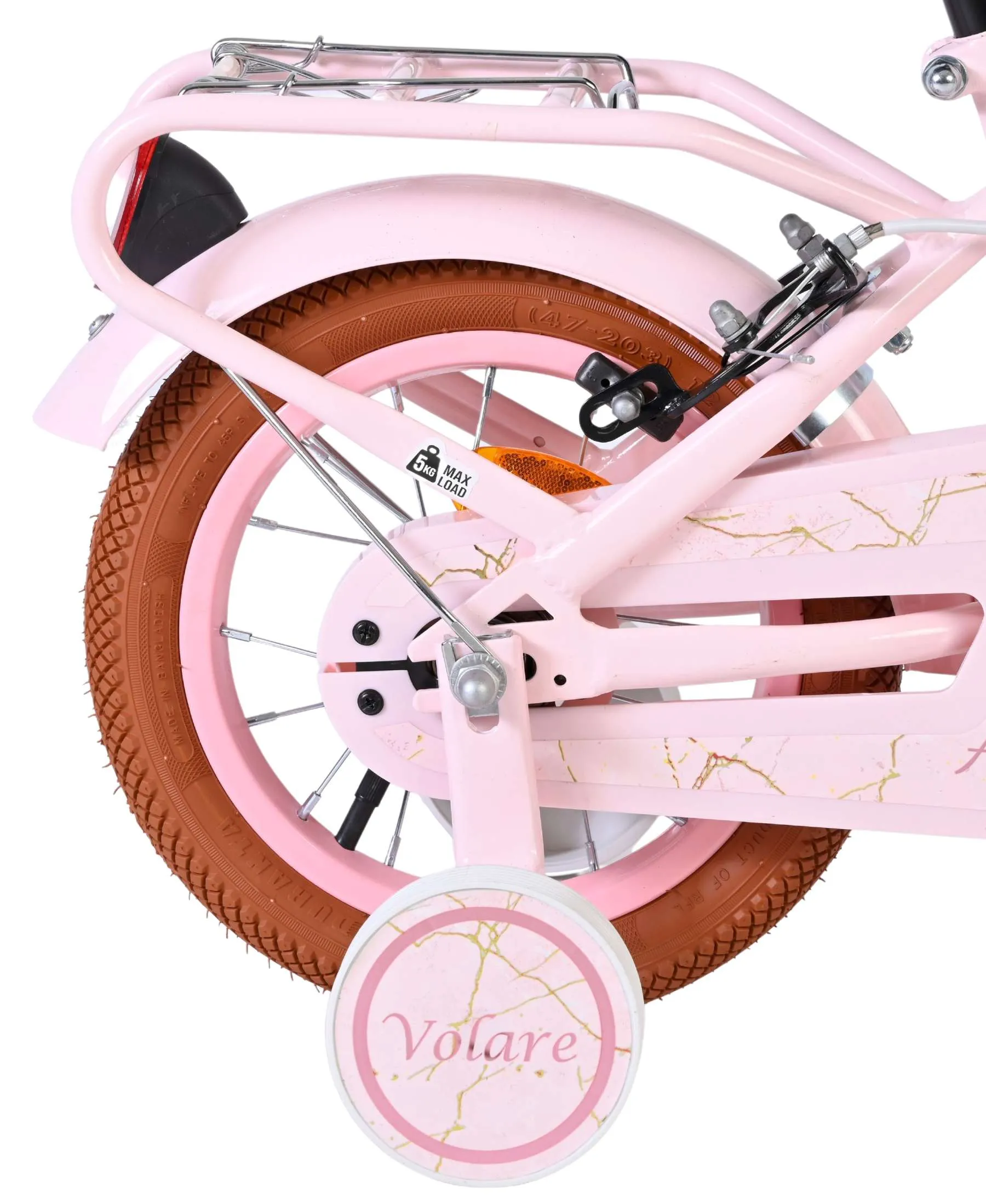 volare dječji bicikl ashley 12″ pink boje, s dvije ručne kočnice - slika 3