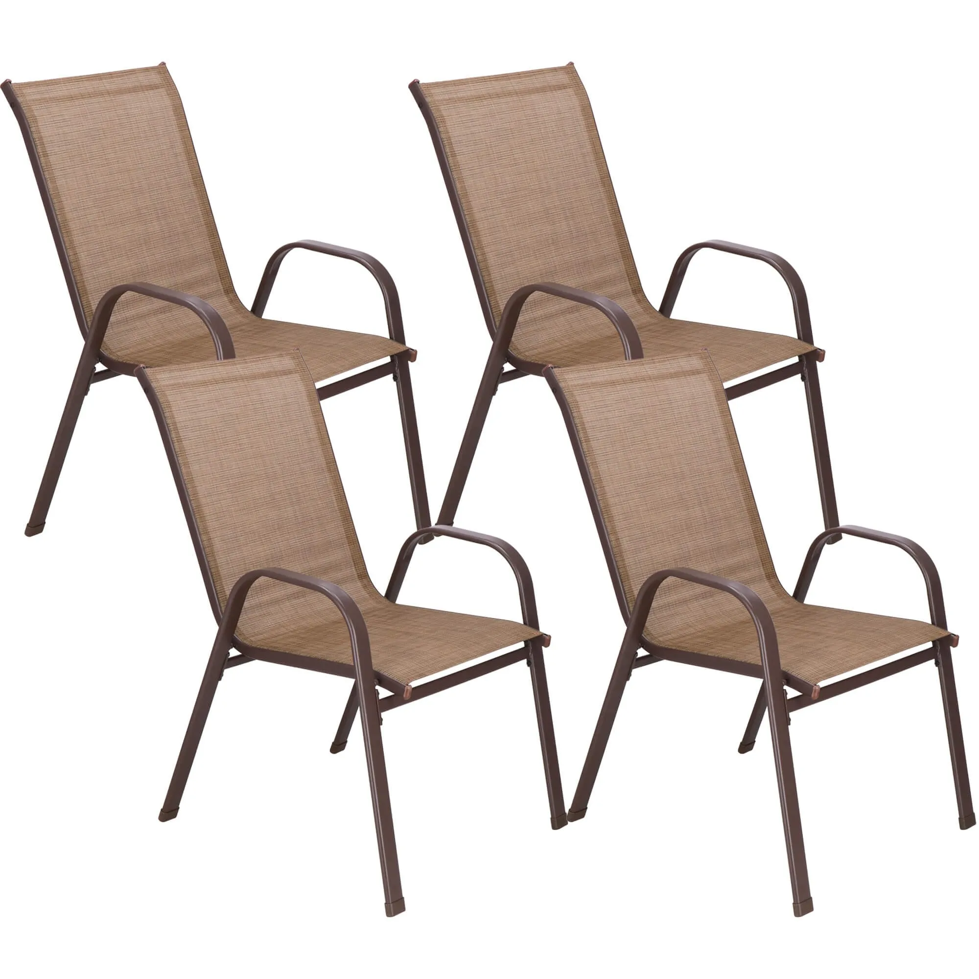 springos metalne vrtne stolice 73 x 55,5 x 93 cm (4 kom.) smeđa - slika 8