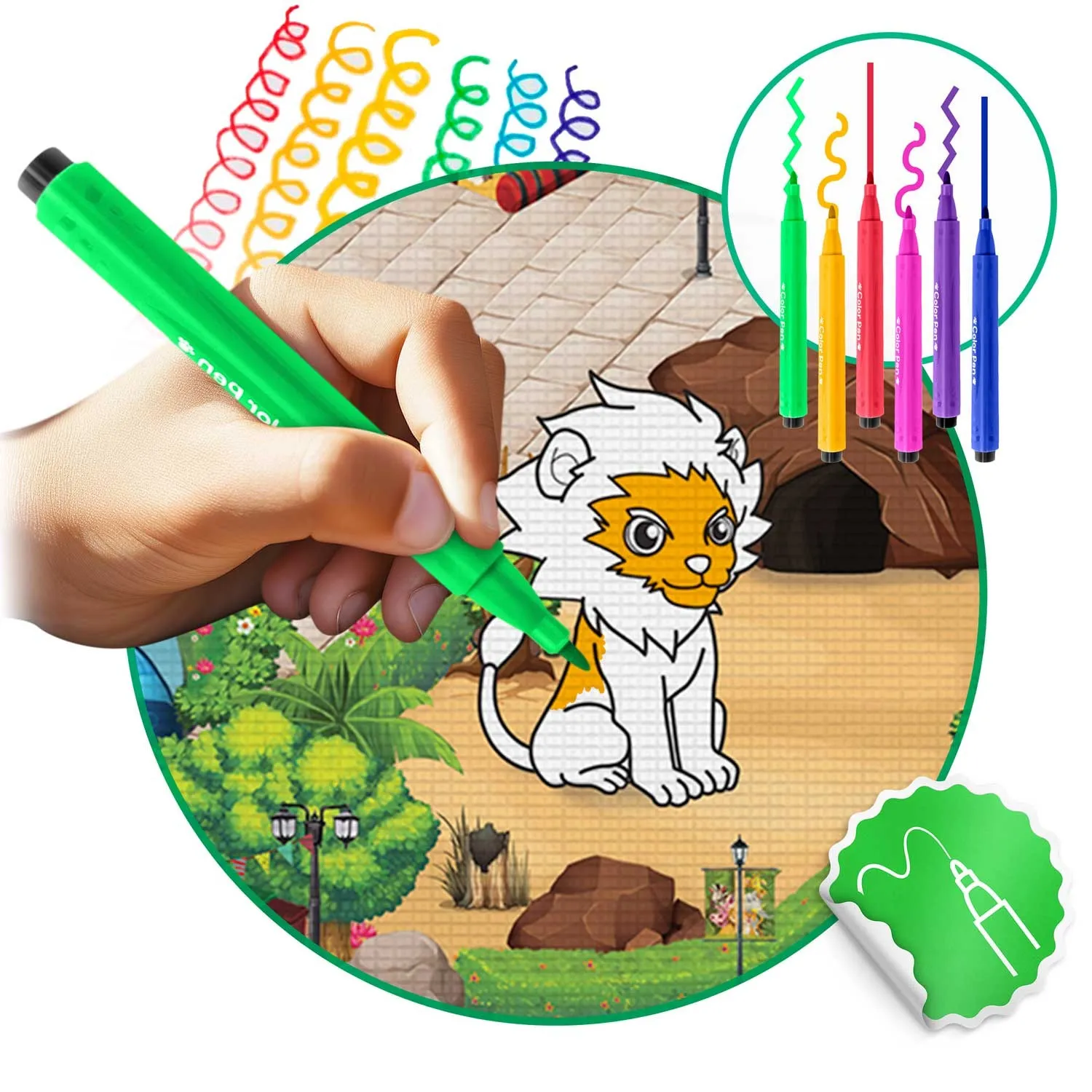 ricokids model rk-344 xxl podloga za bojanje + flomasteri gratis 120 x 90 x 0,3 cm - slika 6