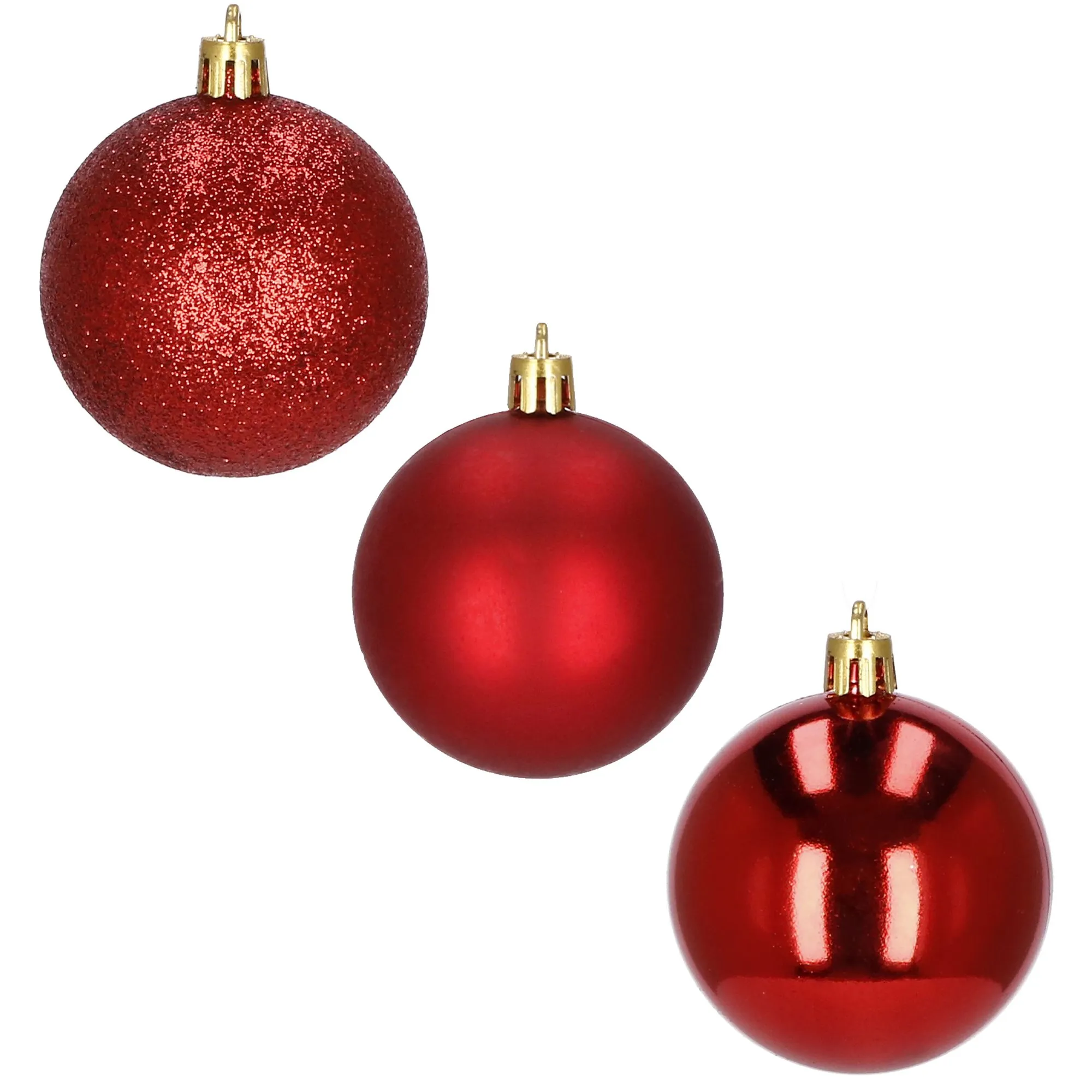 božićne kuglice 10 cm – set od 6 komada crvene - slika 3