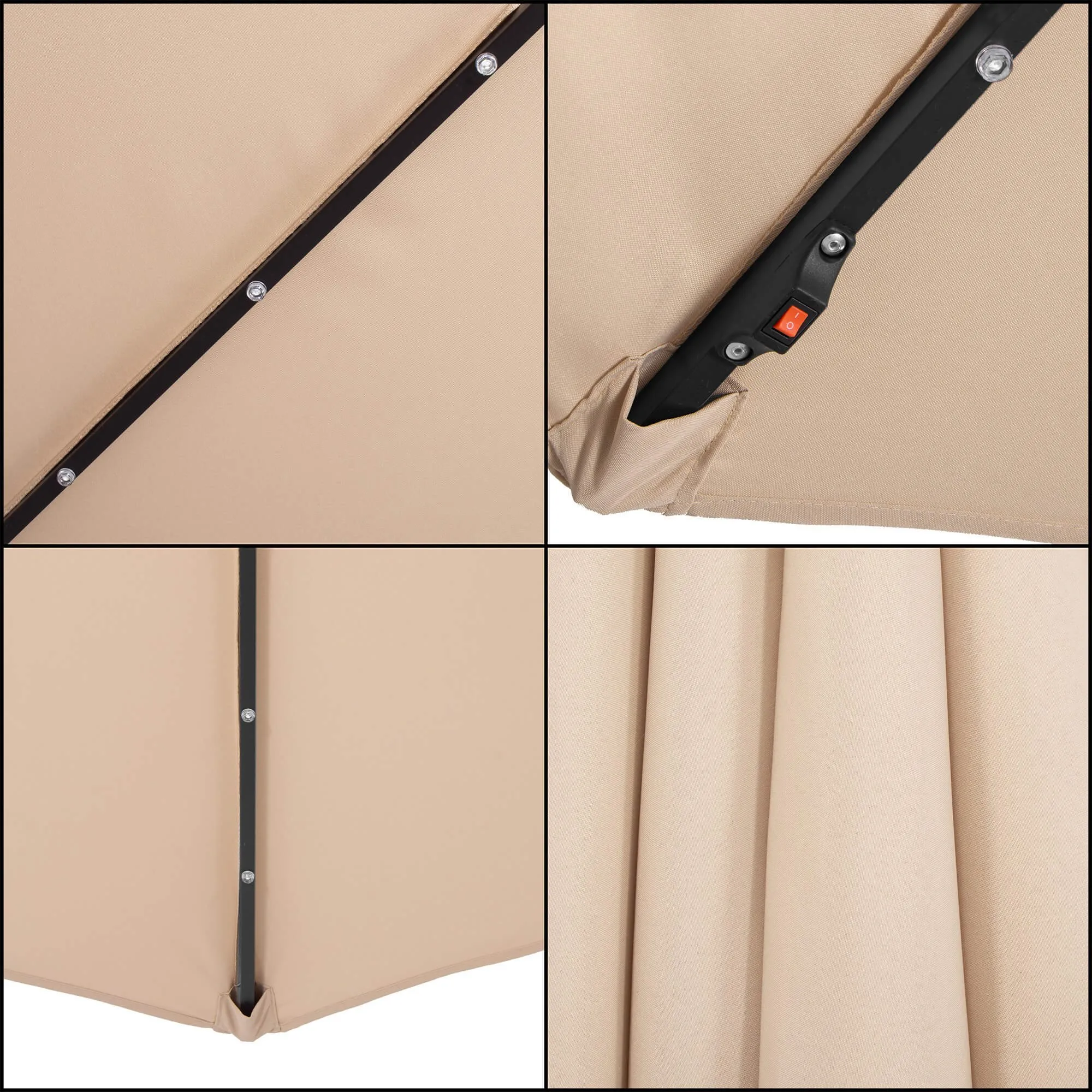 vrtni suncobran 300 cm bež - slika 7