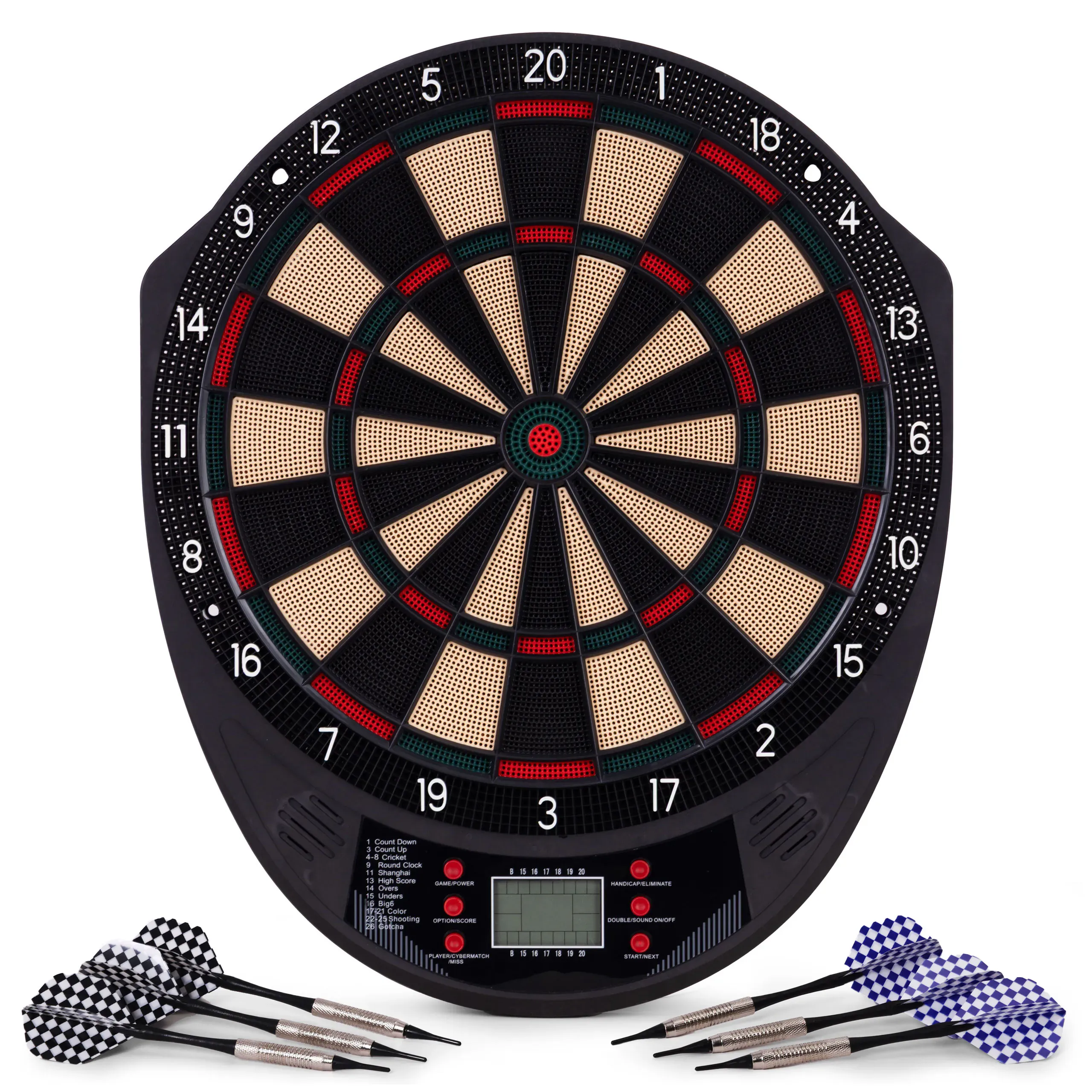 elektronička pikado ploča s lcd zaslonom 41 cm – 26 igara, set sa 6 strelica - slika 2