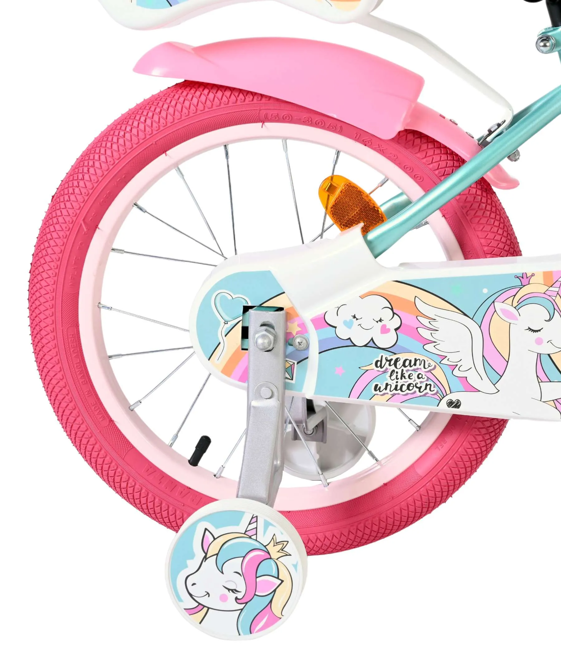 volare dječji bicikl unicorn 16″ zelene boje - slika 3