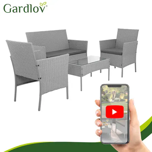 gardlov 26910 sivi vrtni namještaj od ratana - slika 2