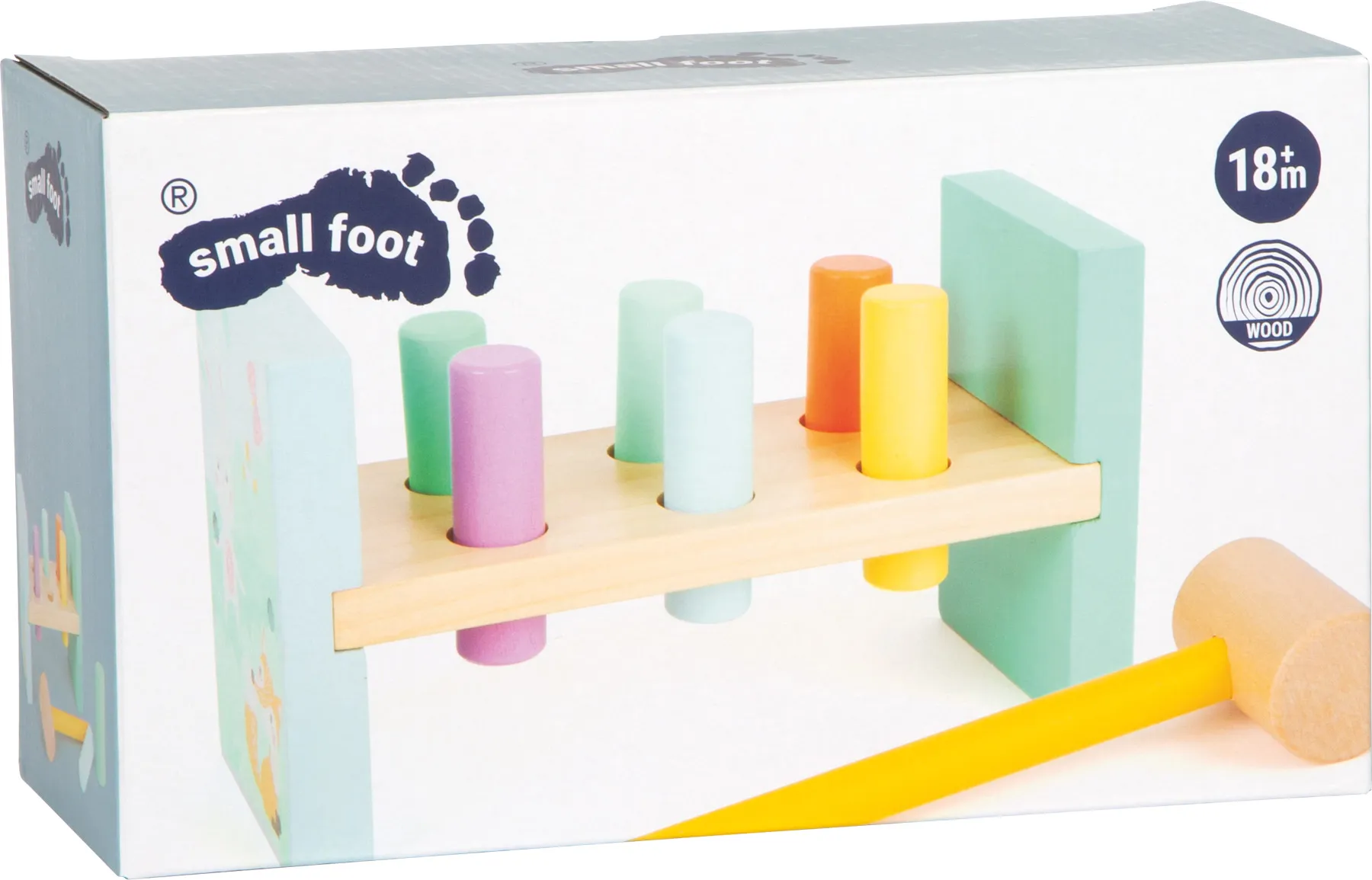 small foot drvena klupa za kucanje čekićom, pastelne boje - slika 9
