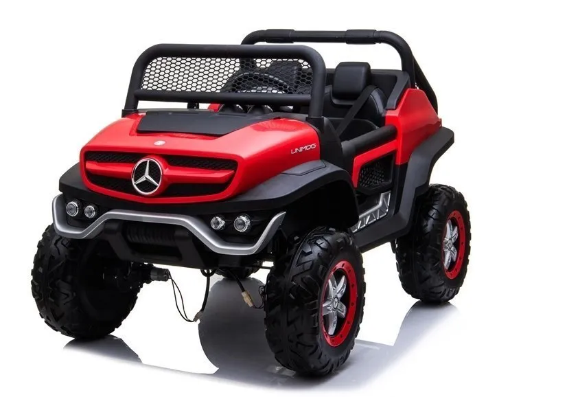 mercedes unimog - automobil na akumulator, crveni 4x4 - slika 4