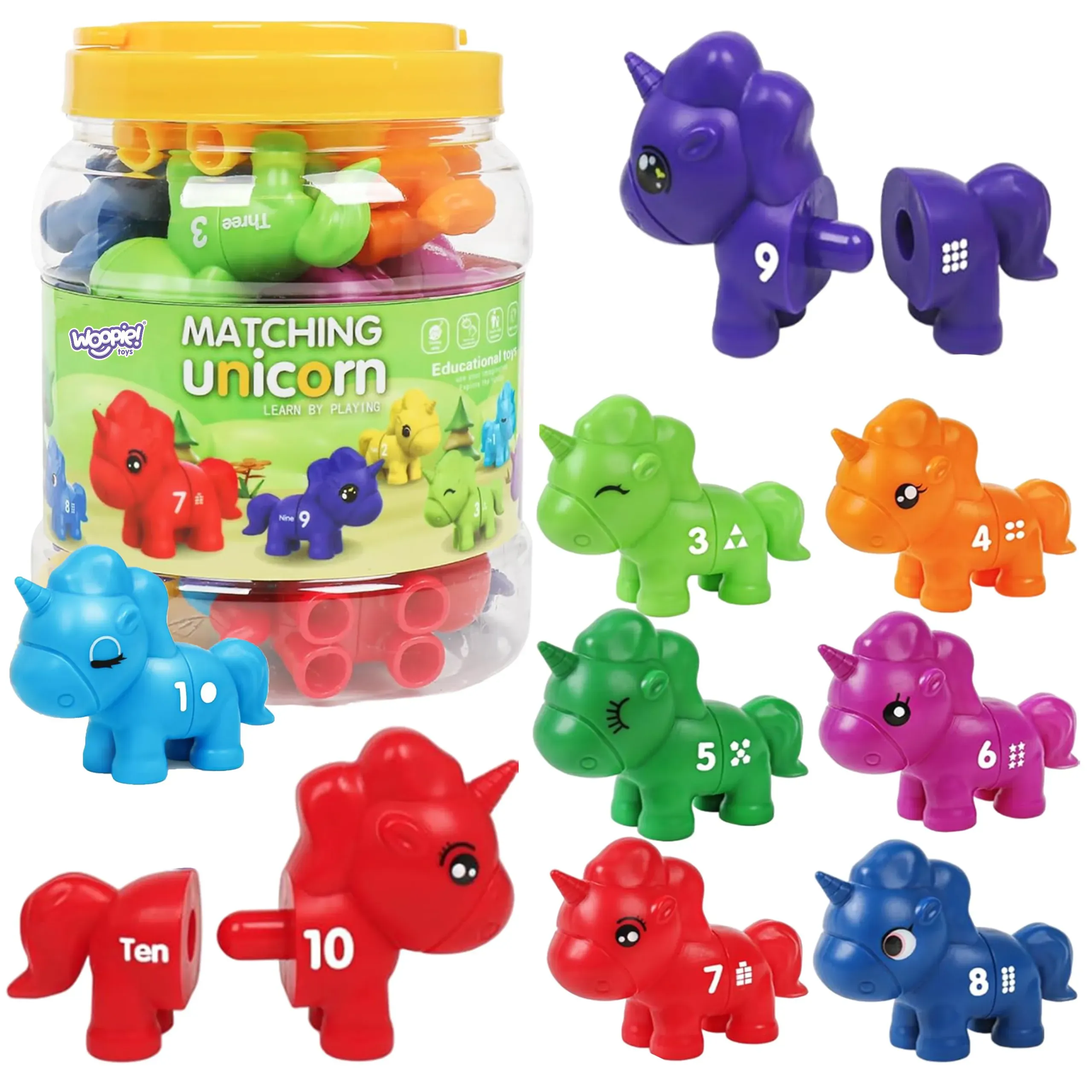 woopie montessori set za sastavljanje "spoji brojeve" 13 kom. - slika 2
