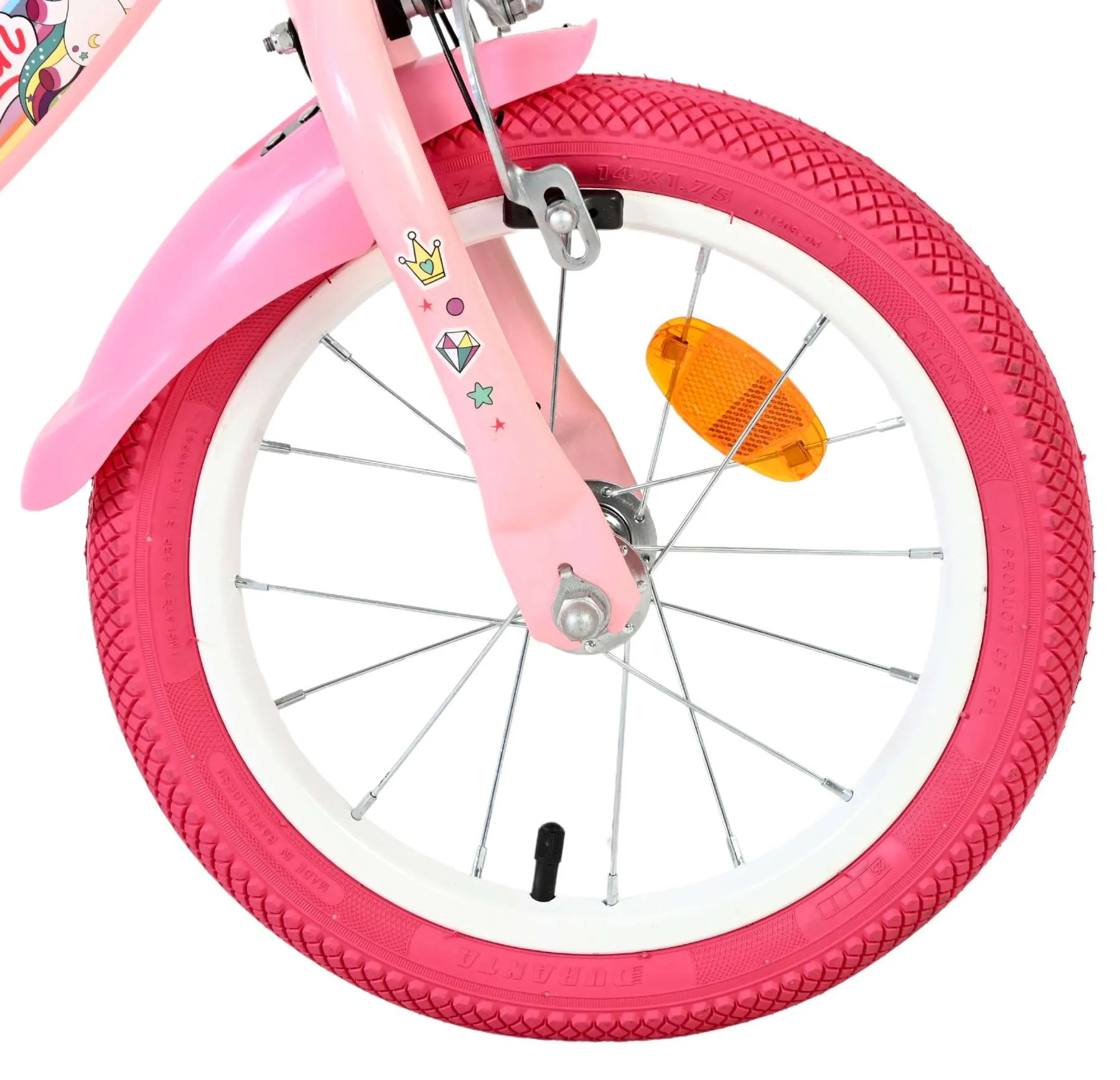 volare dječji bicikl unicorn 14″ ružičaste boje, s dvije ručne kočnice - slika 4
