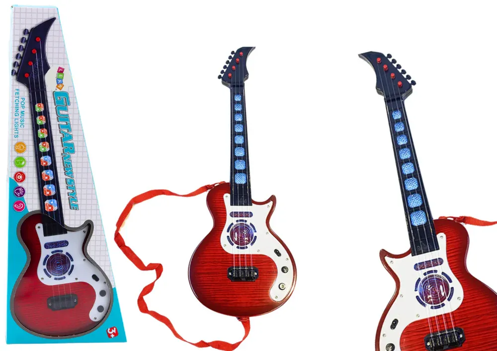 električna gitara za djecu svijetli melodije crvena - slika 2