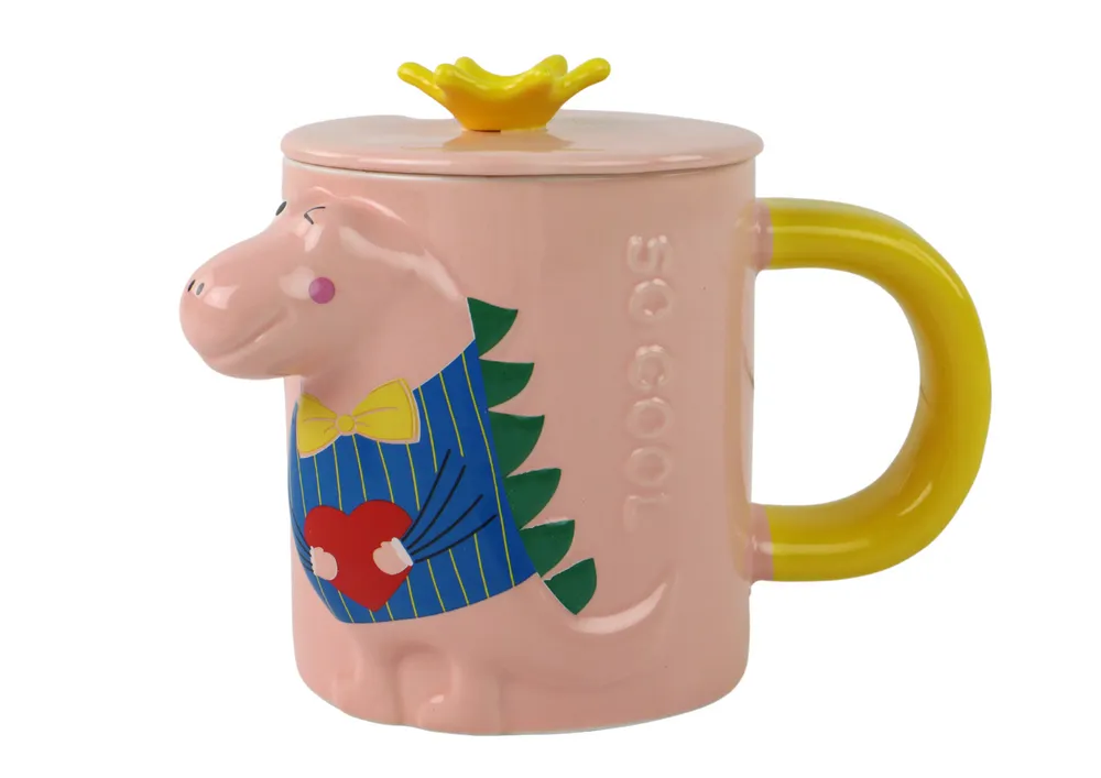 roza šalica za čaj dinosaur 400ml - slika 3