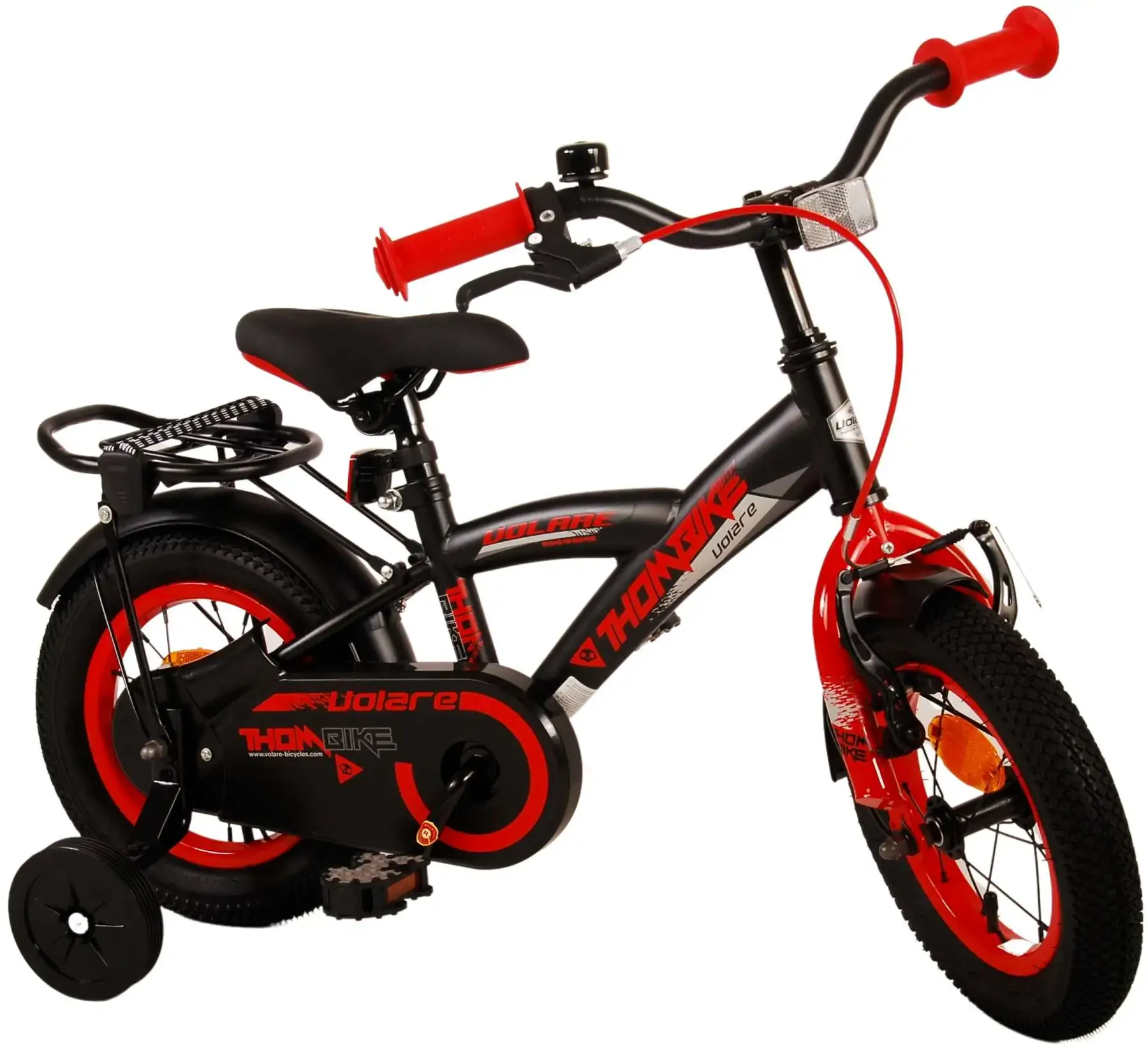 volare dječji bicikl thombike 12" crno-crveni - slika 4