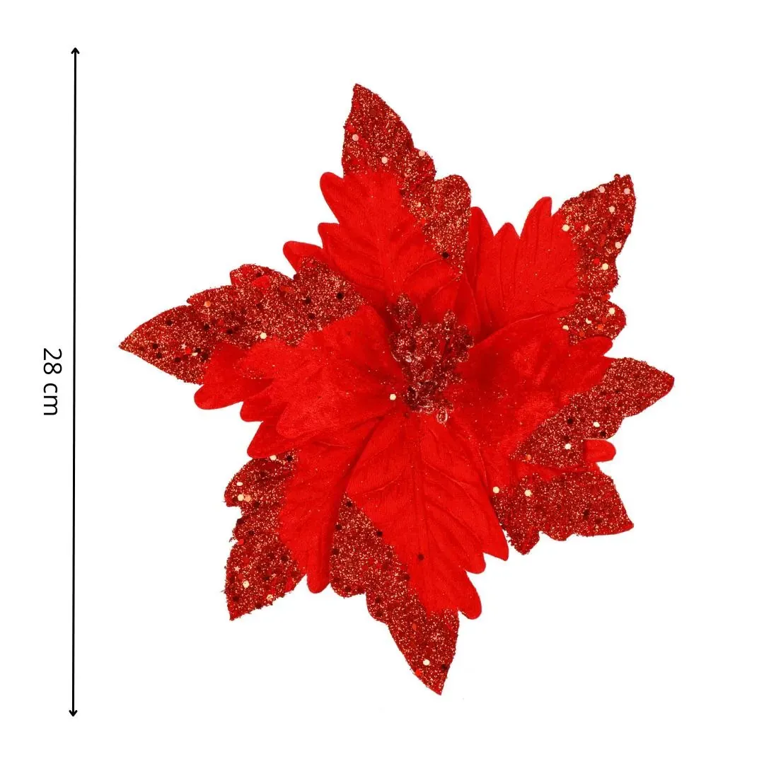 Božićni ukras božićna zvijezda 28 cm, crvena - Pribislavec