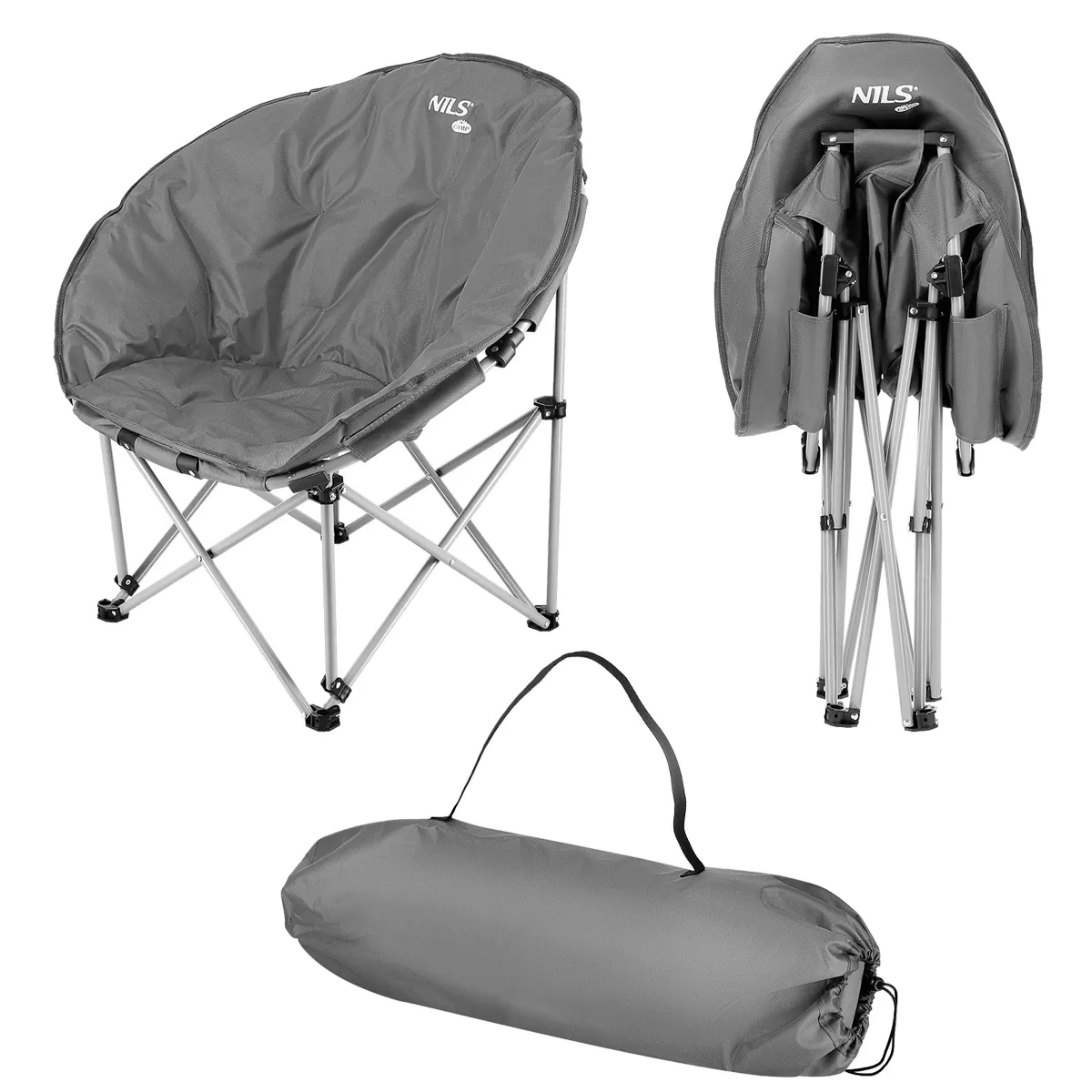 siva kamperska stolica 80x83x40cm nils camp - slika 3