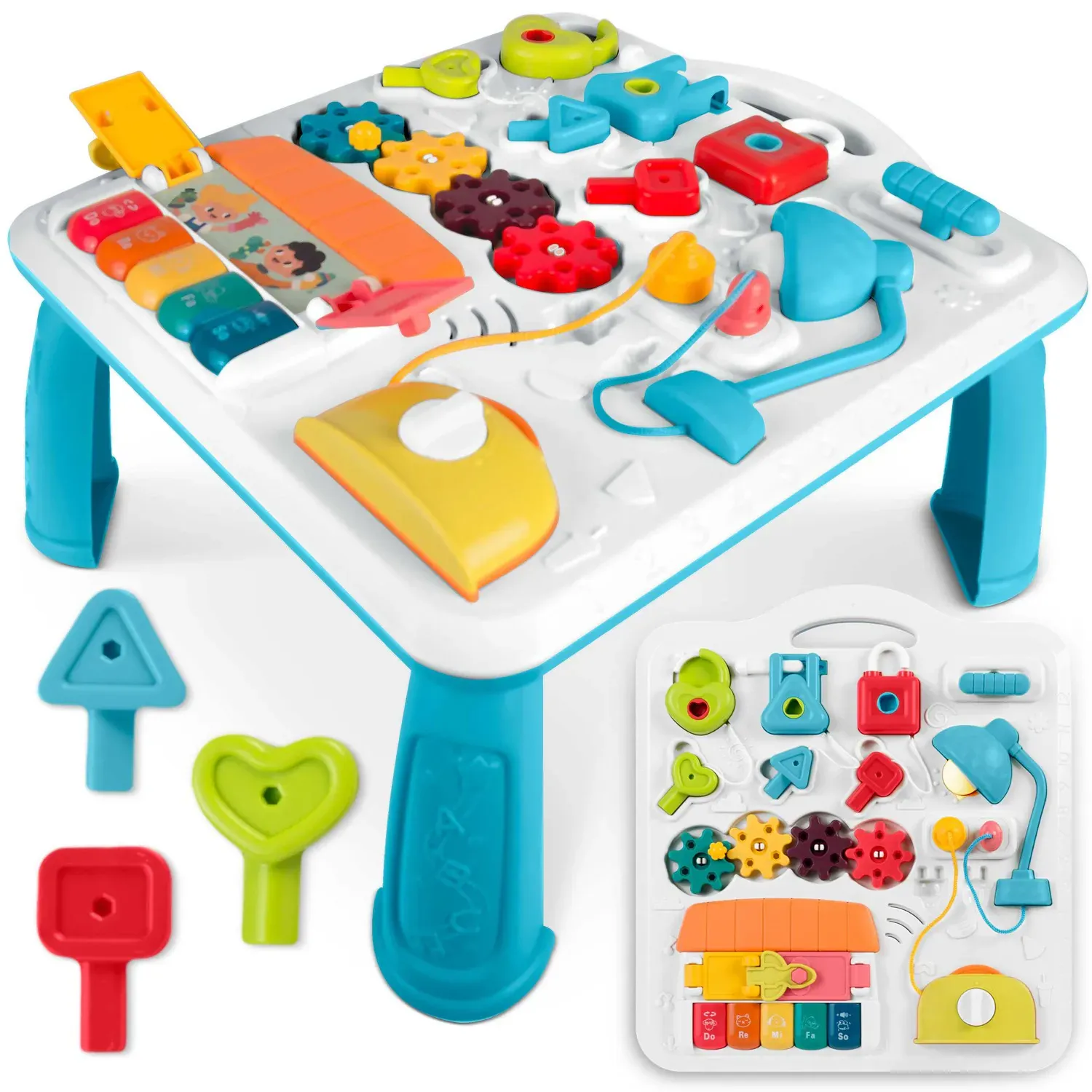 ricokids edukativni stol s glazbom i zvukom, plavi - slika 2